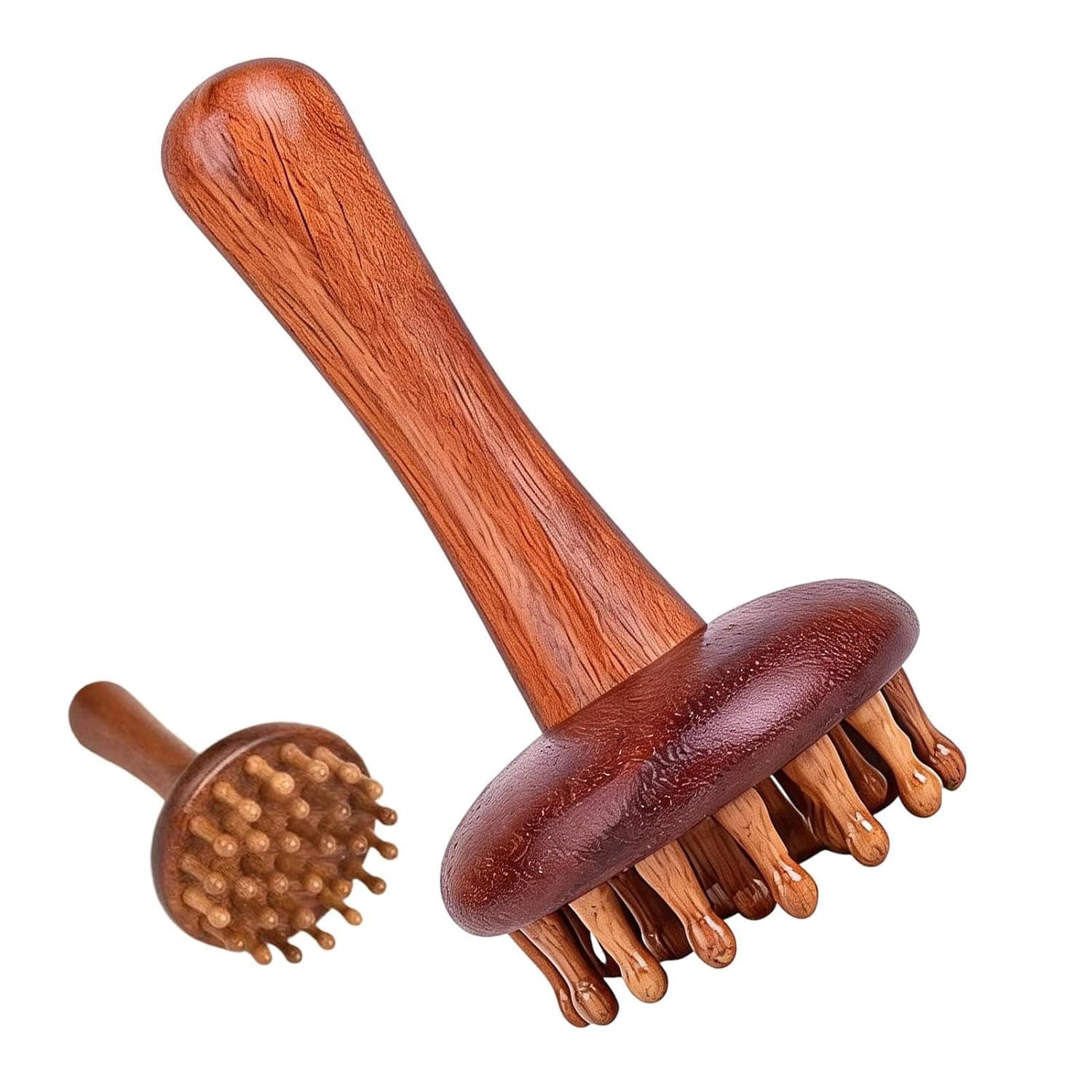 Meridian Massage Brush for Belly Portable Wooden 28 Teeth Ergonomic Handle | Wood Massage Tools for Head Shoulder Waist Home Salon Travel Office Dormitory Business Trip