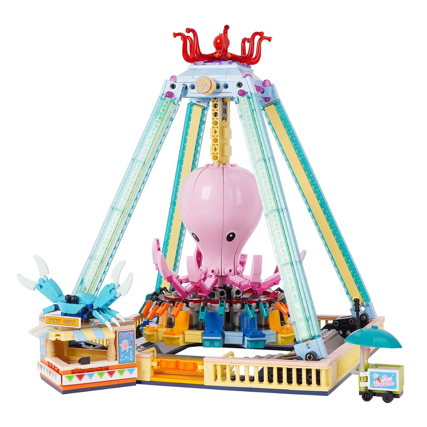 Oichy Building Blocks Set Octopus Swing Amusement Park Construction Kit