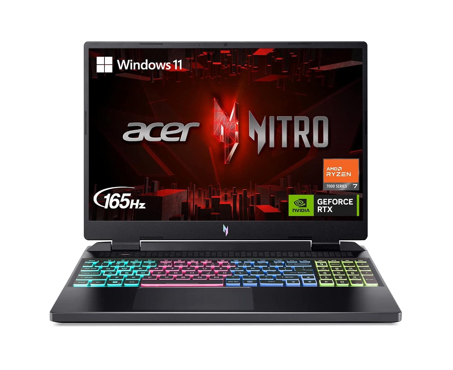 Acer Nitro 16 Gaming Laptop | AMD Ryzen 7 7840HS OctaCore CPU | NVIDIA GeForce RTX 4060 Laptop GPU | 16" WUXGA 165Hz IPS Screen | 16GB DDR5 | 1TB Gen 4 SSD | WiFi 6E | KB with