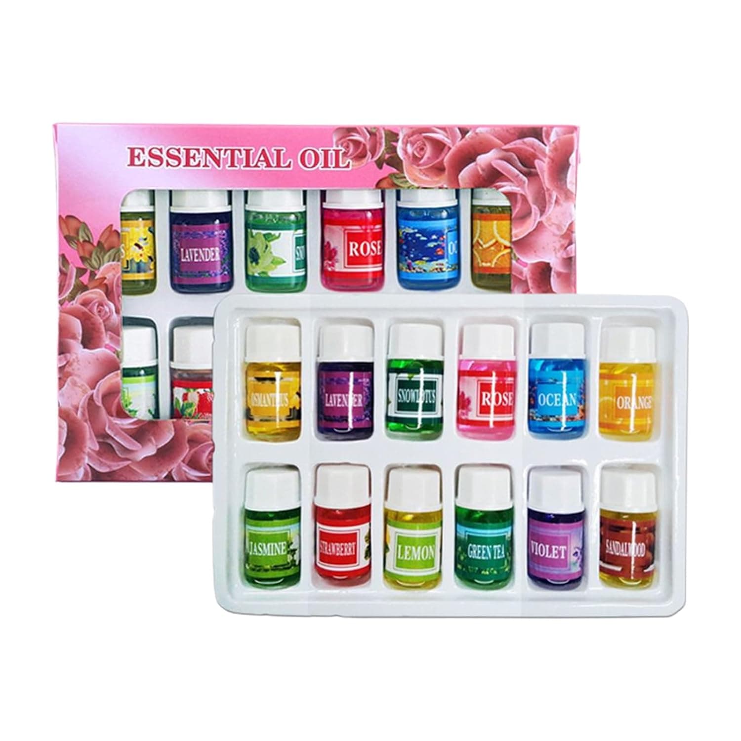 Oils for Diffuser 12 Pieces Aromatherapy Diffuser Oil Scents for Home | Natural Water-Soluble Humidifier Scents 3ml Long-Lasting Air Freshener for Room Car Home