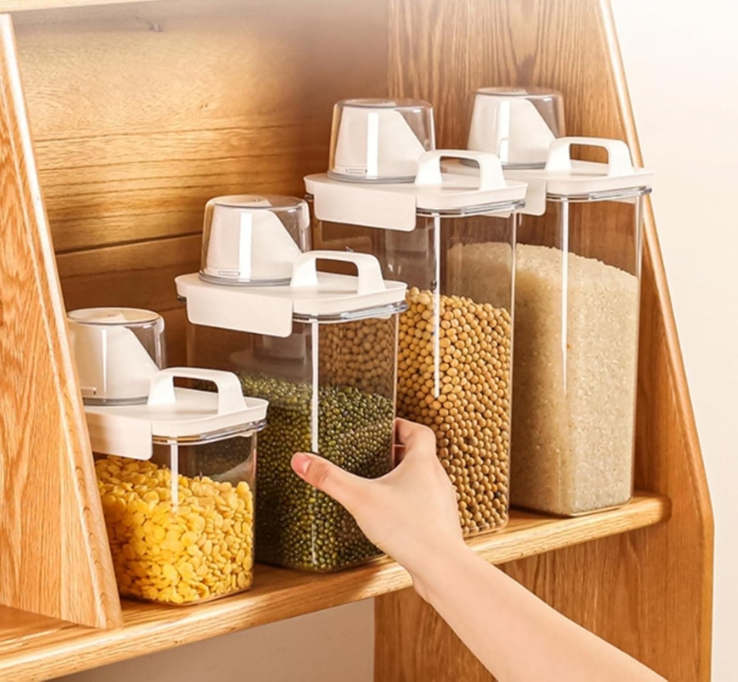 U HOOME Cereal Containers Storage, Airtight Food Storage Containers, Plastic Cereal Organizer for Pantry Organizers and Storage for for Rice Cereal Flour Sugar Dry Food Pet Dog Food (1.8L)
