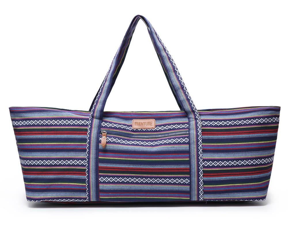 Large Yoga Mat Bag for 1/4 1/3 2/5 1/2-Inch Extra Thick Exercise Yoga Mat, Exercise Yoga Mat Tote Sling Carrier with Mat Carrying Strap and Large Pocket for Women Men
