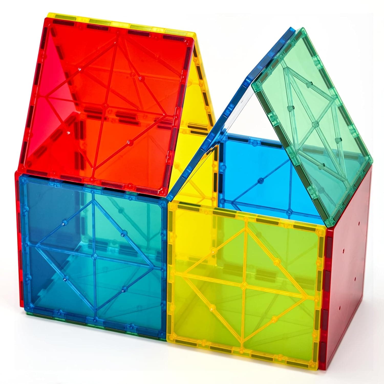 Gemmicc 12 PCS Large Magnetic Tiles,Jumbo Magnet Base Plates,STEM Magnetic Building Blocks for Kids Boys Girls