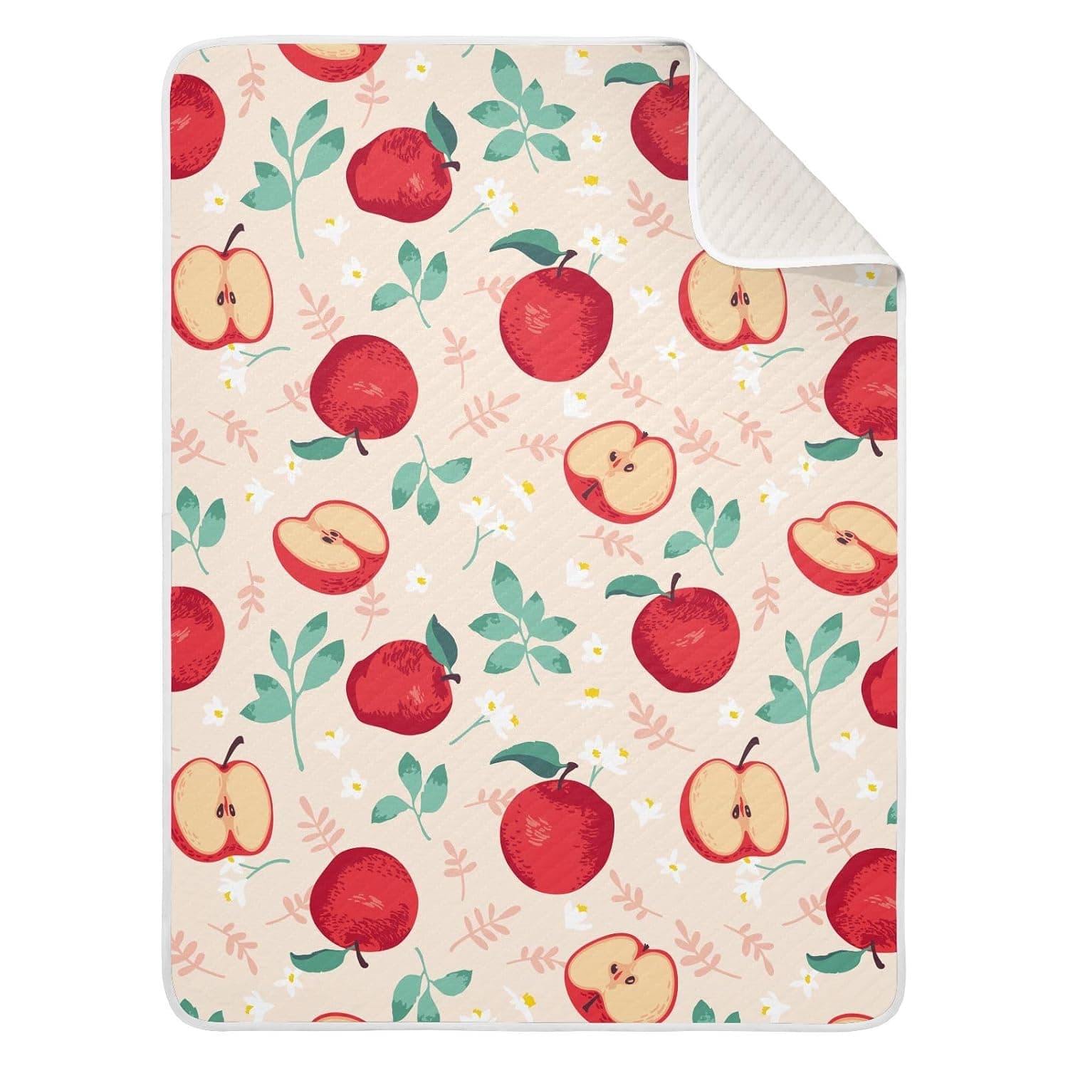 Swaddle Blanket for Apples with Leaves Baby Receiving Blanket Muslin Baby Swaddles Soft Cotton Breathable Nursery Blankets for Unisex Boys and Girls 30x40 Inch