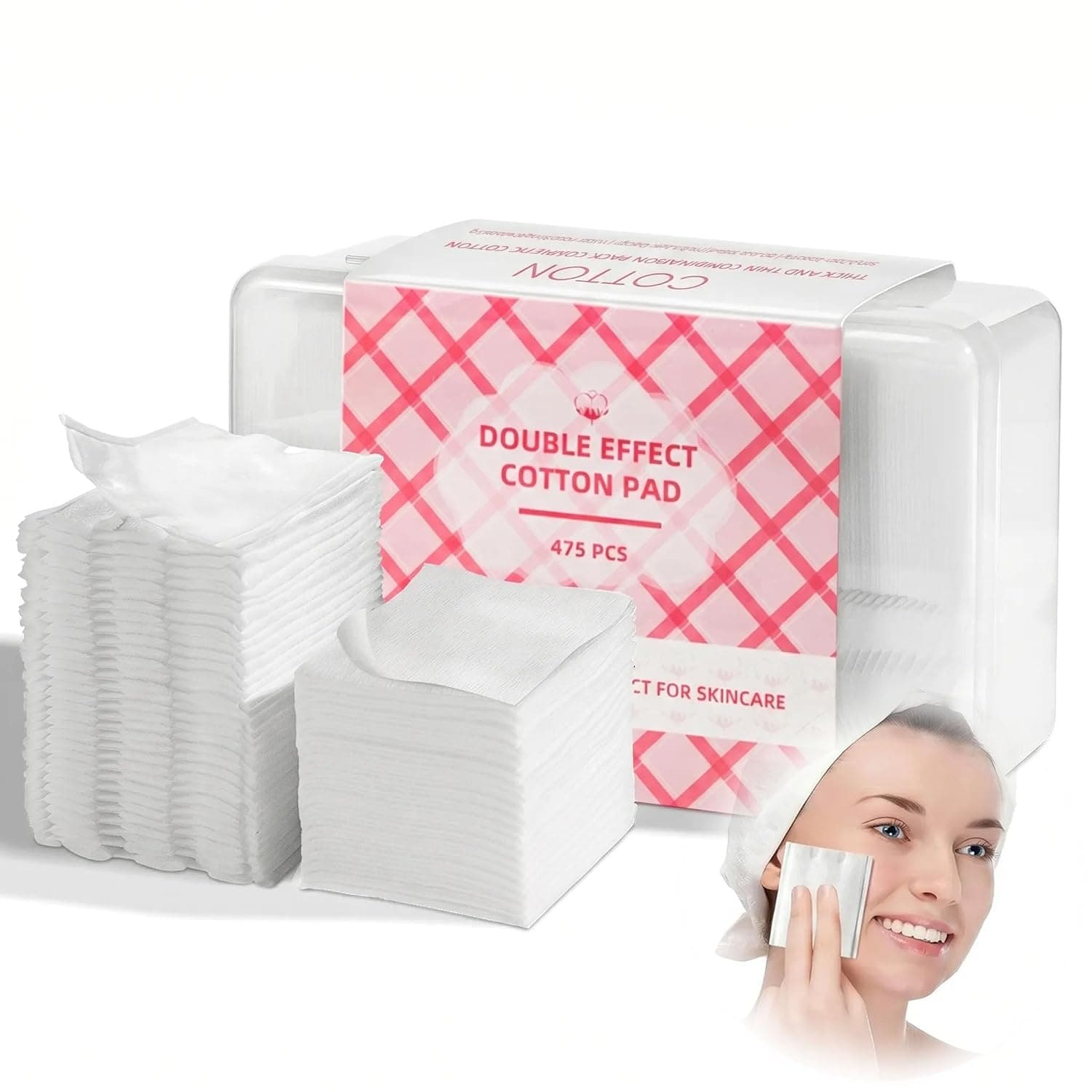 ToolHouse Makeup Cotton Pads 475 Count, 5x6 cm Cotton Rounds for Face, 3 Layer Thick Makeup Remover Pads, Multi-Purpose Facial Cotton Rounds for Toner Application Nail Polish Removal Skin Care