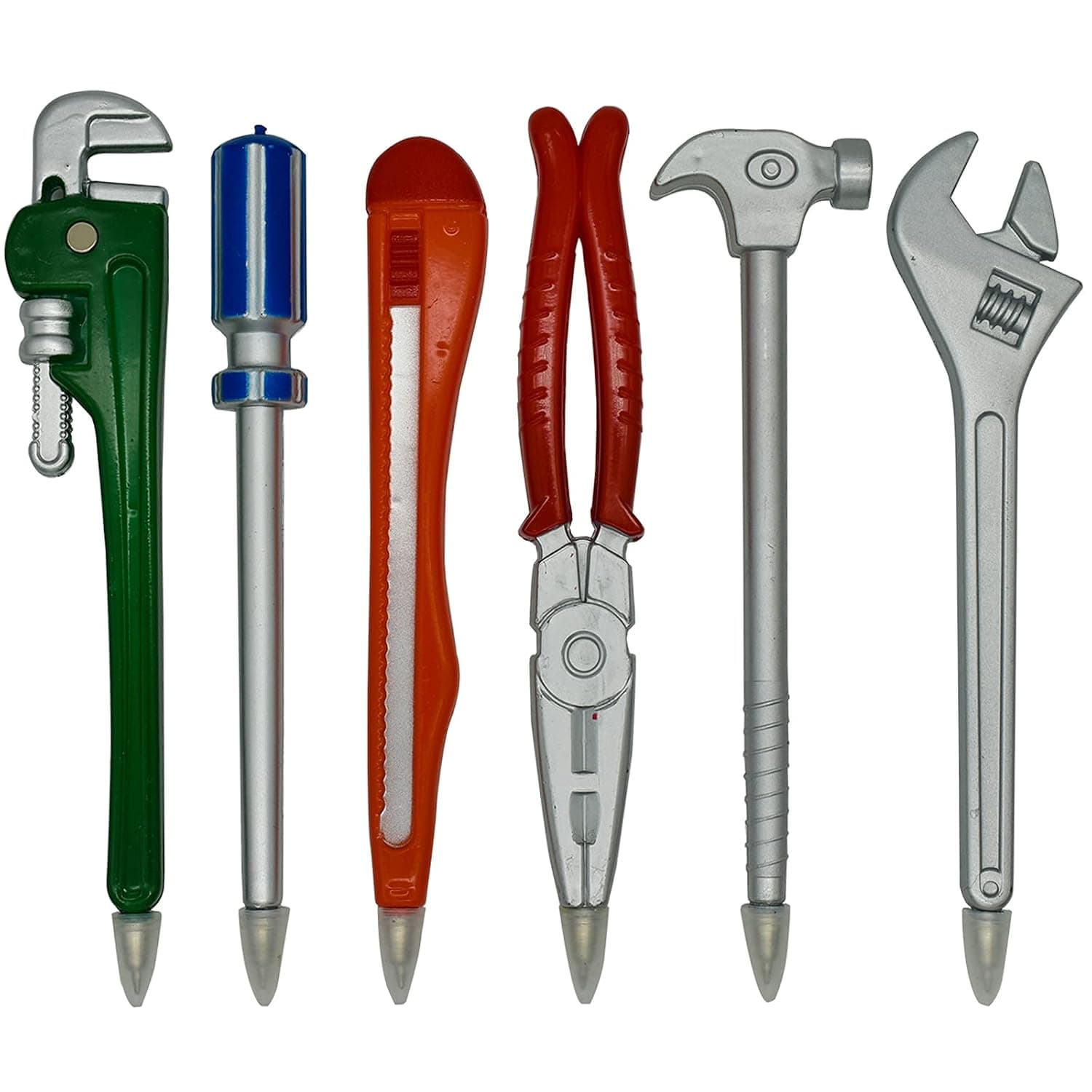 Maydahui 6 PCS Tool Ballpoint Pens Black Ink Hardware Shape Pen Pipe Wrench Pincer Pliers Art Knife Spanner Hammer Screwdriver Design for Boys Worker Craftsman | Pipe Wrench Pincer Pliers Art Knife Spanner Hammer Screwdriver Design for Boys Worker Craftsman