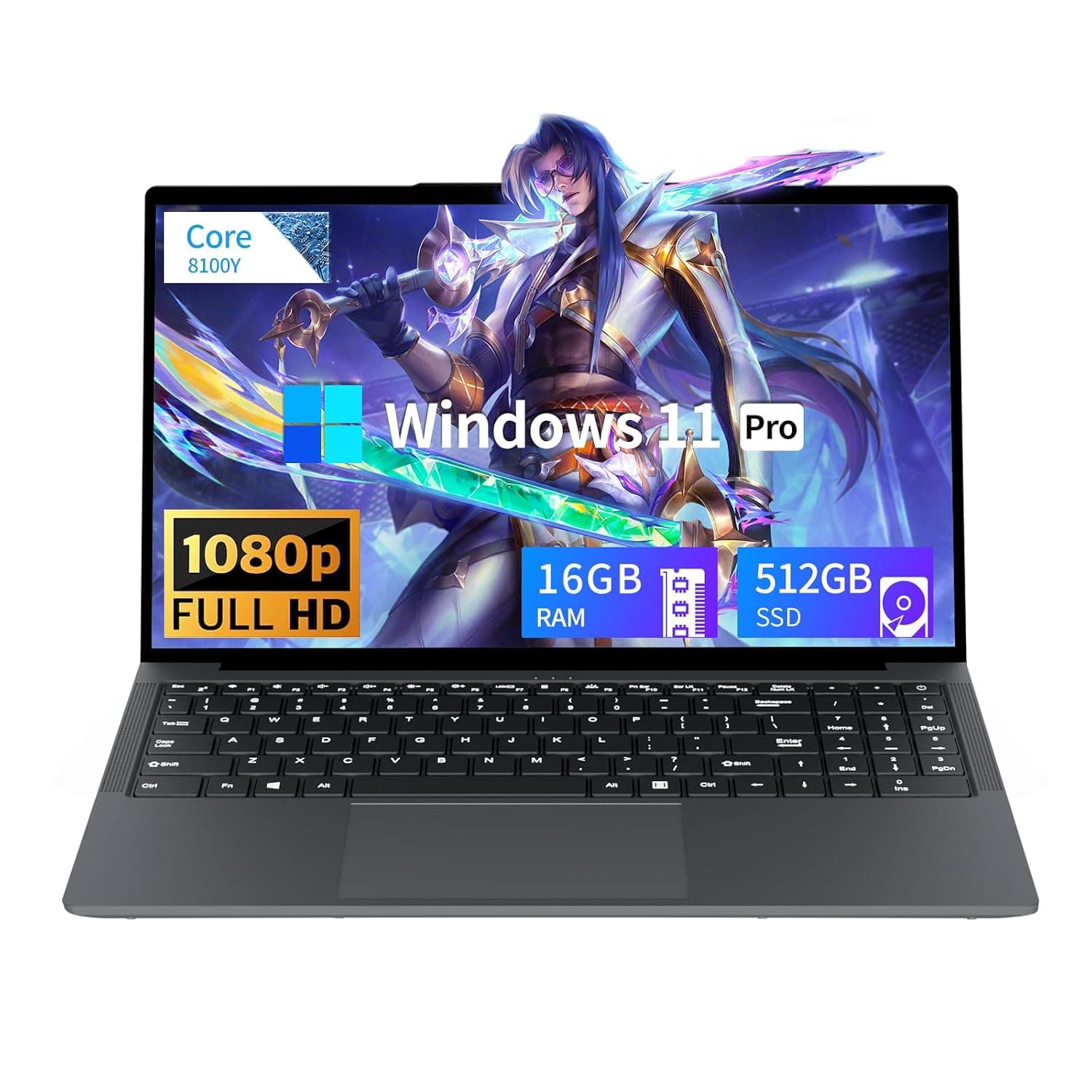 Tunhail - 15.6" Laptops, with Core Processor (up to 3.40GHz), Gaming Laptop, 16GB RAM and 512GB ROM, FHD 1920x1080, Win 11 Pro Traditional Laptops