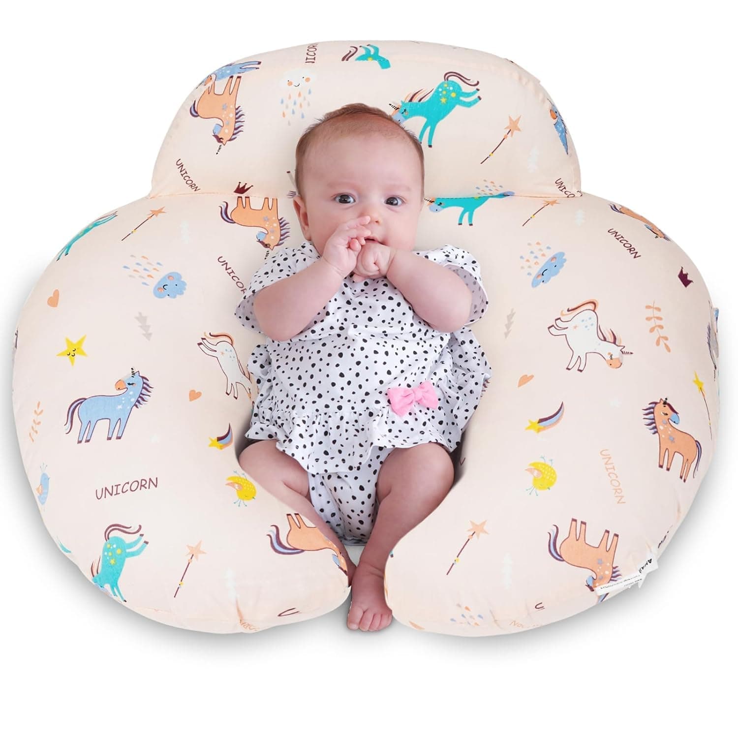Nursing Pillow, Breastfeeding Pillows, with Removable Pillow Cover, Ergonomic Nursing Essentials for Bottle Feeding, Machine Washable (Pink)
