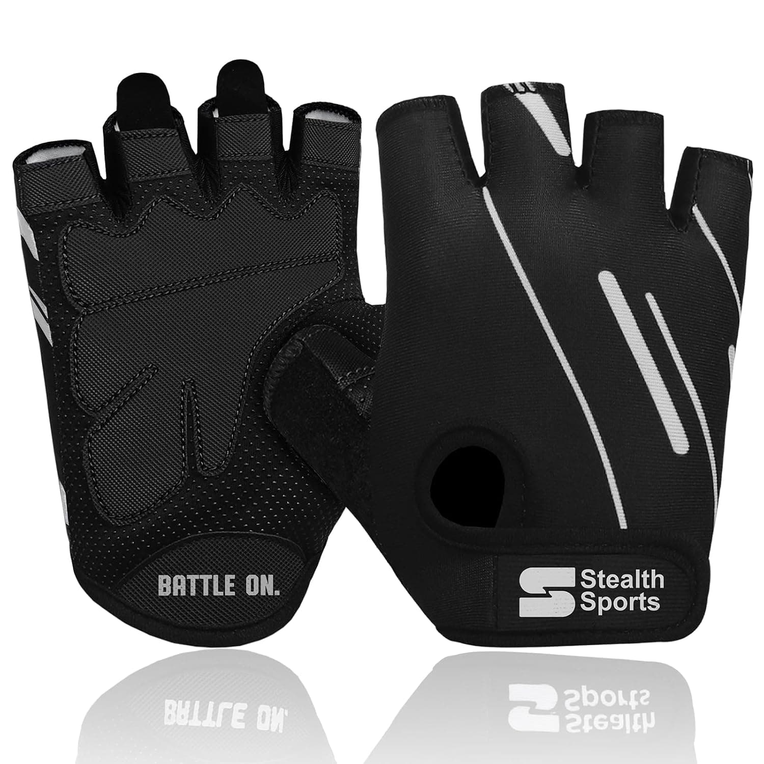 Stealth Sports Weight Lifting Gloves Half Finger Workout Gloves Men Women Anti-Slip Padded Palm Gym Gloves Exercise Gloves Cycling Fitness Weightlifting Strength Training