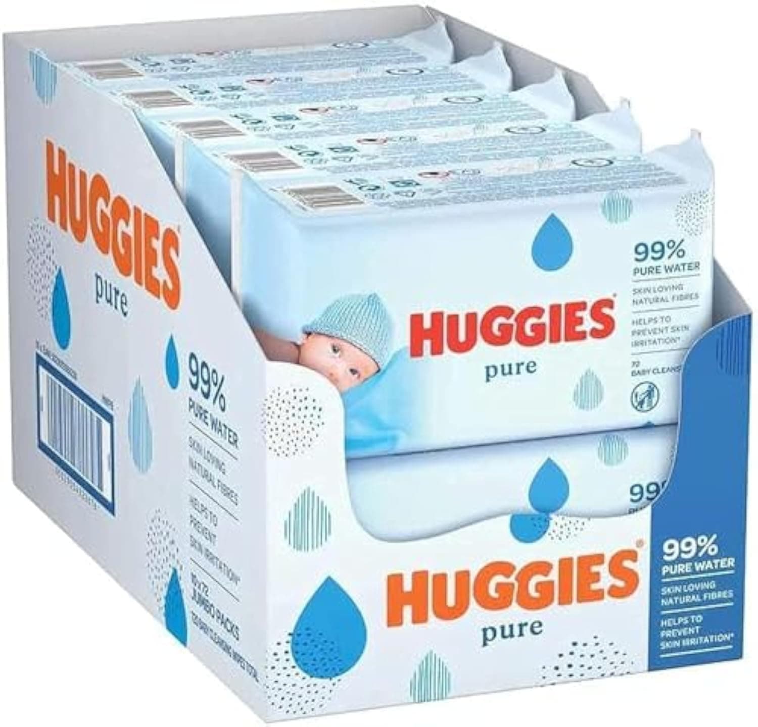 huggie HUGGIES PURE BABY WIPES PACK OF 6 (336 WIPES)