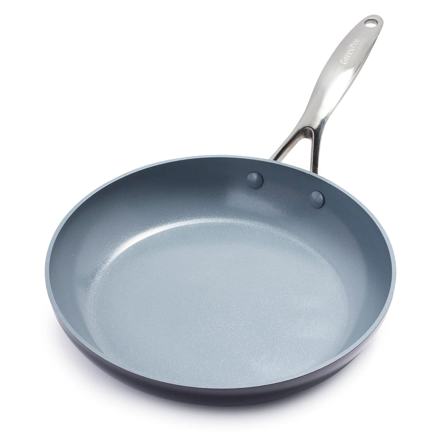 GreenPan Valencia Pro 12" Skillet, PFOA and PFAS-Free, Healthy Ceramic Nonstick: Hard Anodized Pan for Non-Toxic Cooking Induction & Dishwasher Safe Oven-Safe to 600°F Easy Clean, Gray | PFAS-Free Nonstick Skillet, Induction Ready, Compatible with all Stovetops, Dishwasher Safe, Oven Safe up to 600F