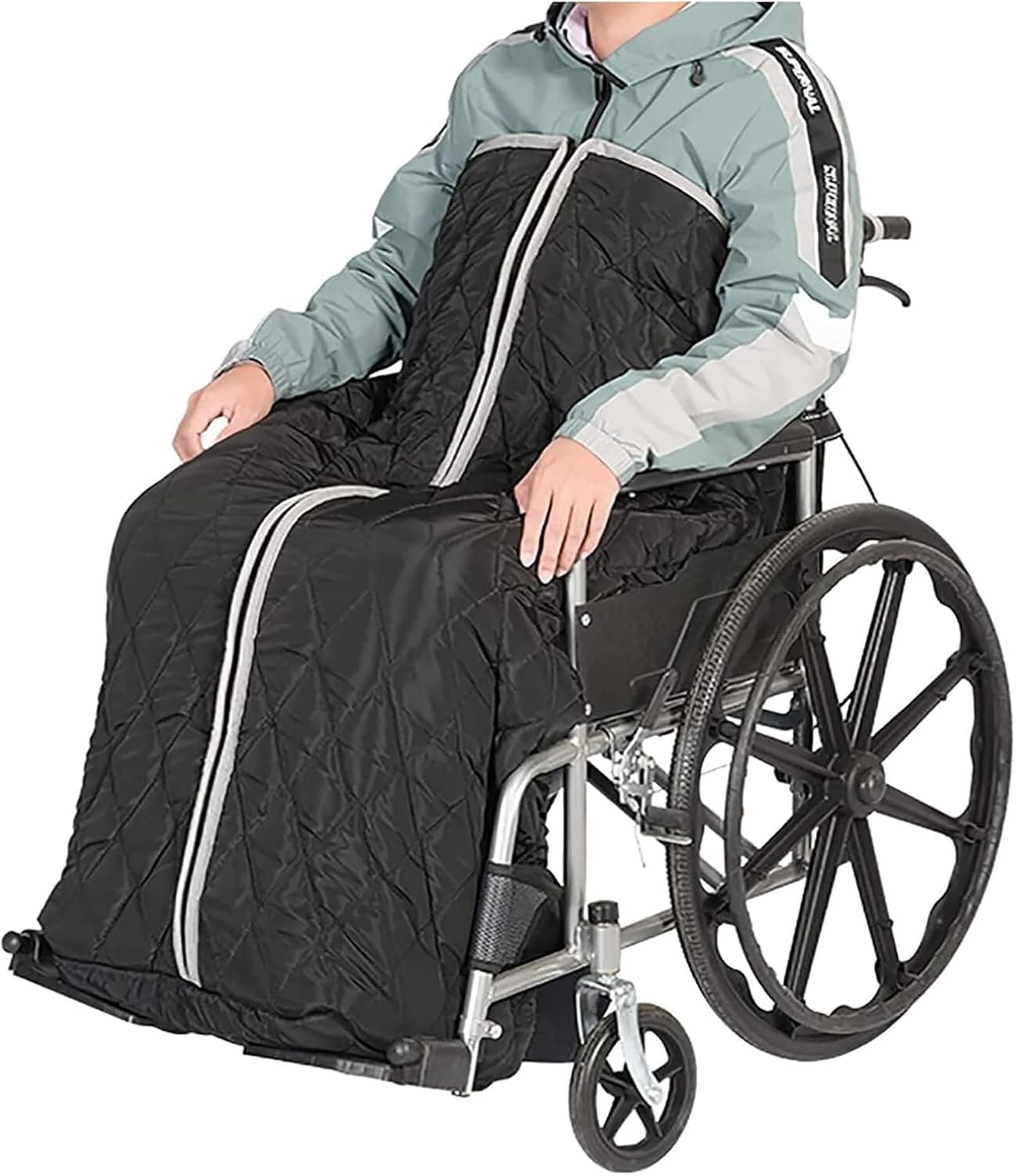 Wheelchair Cover for Adults Wheelchair, Lightweight Cosy Fleece Lined Wheelchair Cover Warm, Warm Covers Leg and and Lower Body Universal fit for wheelchairs(Black)
