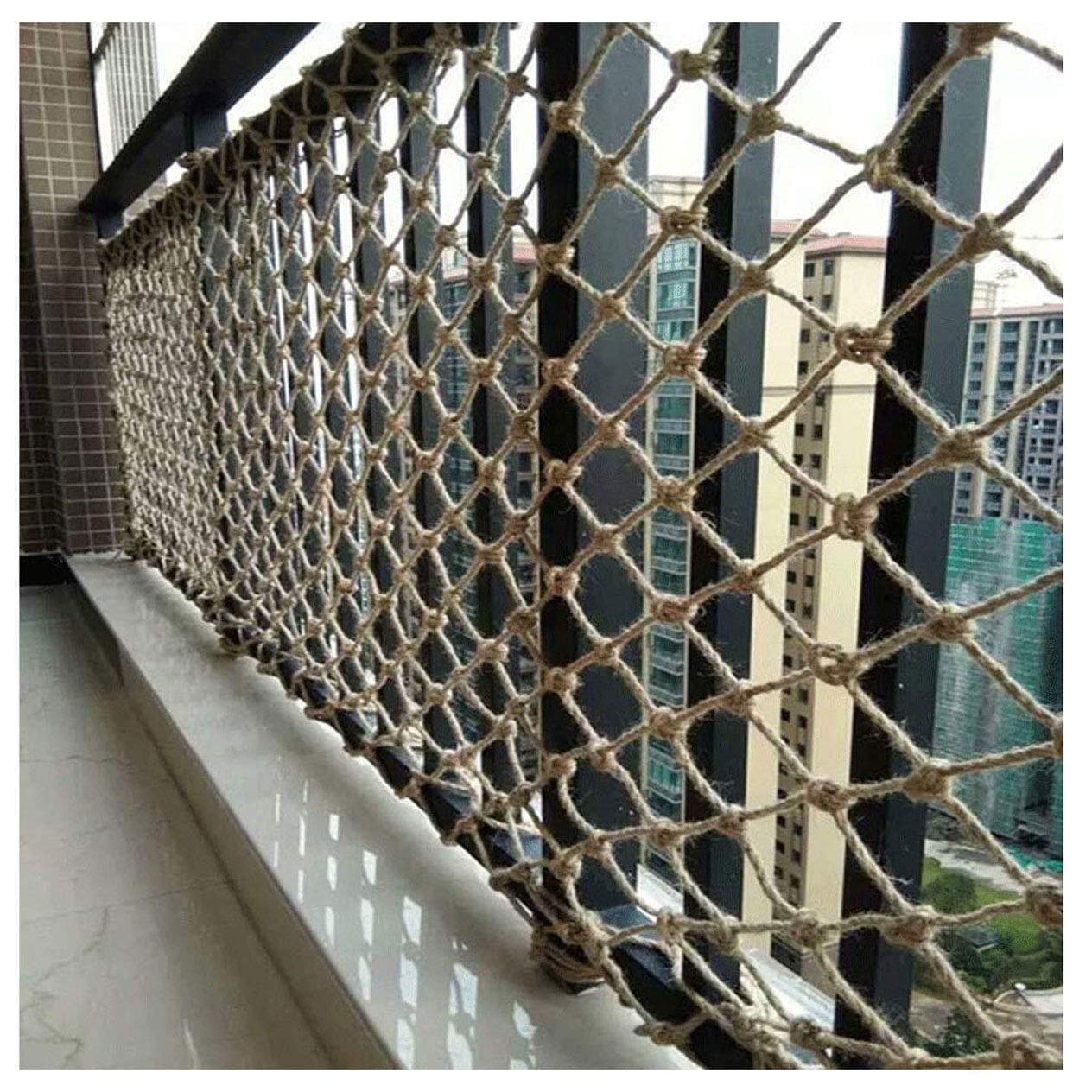 Kids Safety Net, 3x6m Hemp Rope, Climbing Net for Balcony, Stairs, Garden, Photo Wall Decor, Protective Divider, Obstacle Protection Solution