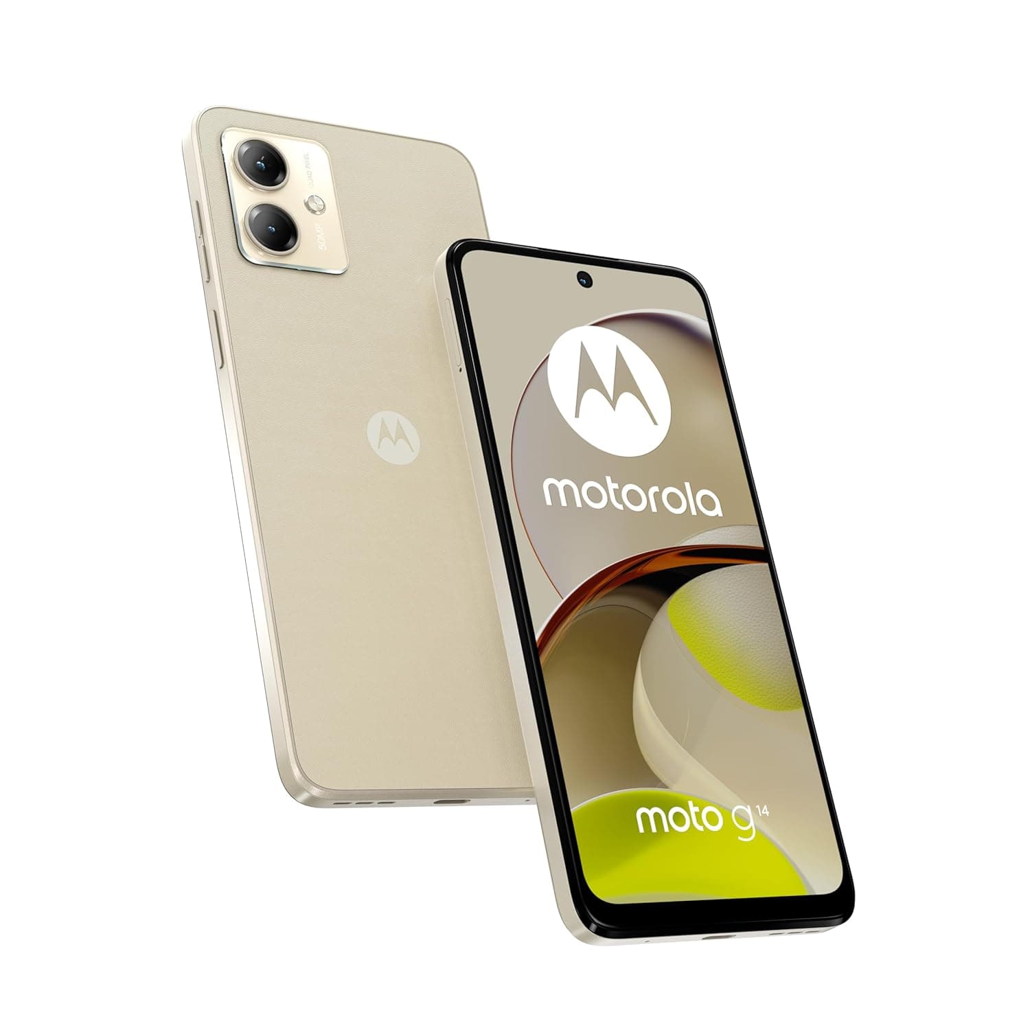 Motorola Moto G14 Dual-SIM 128GB ROM + 4GB RAM (GSM Oly | No CDMA) Factory Unlocked 5G Smartphone (Butter Cream) - International Version