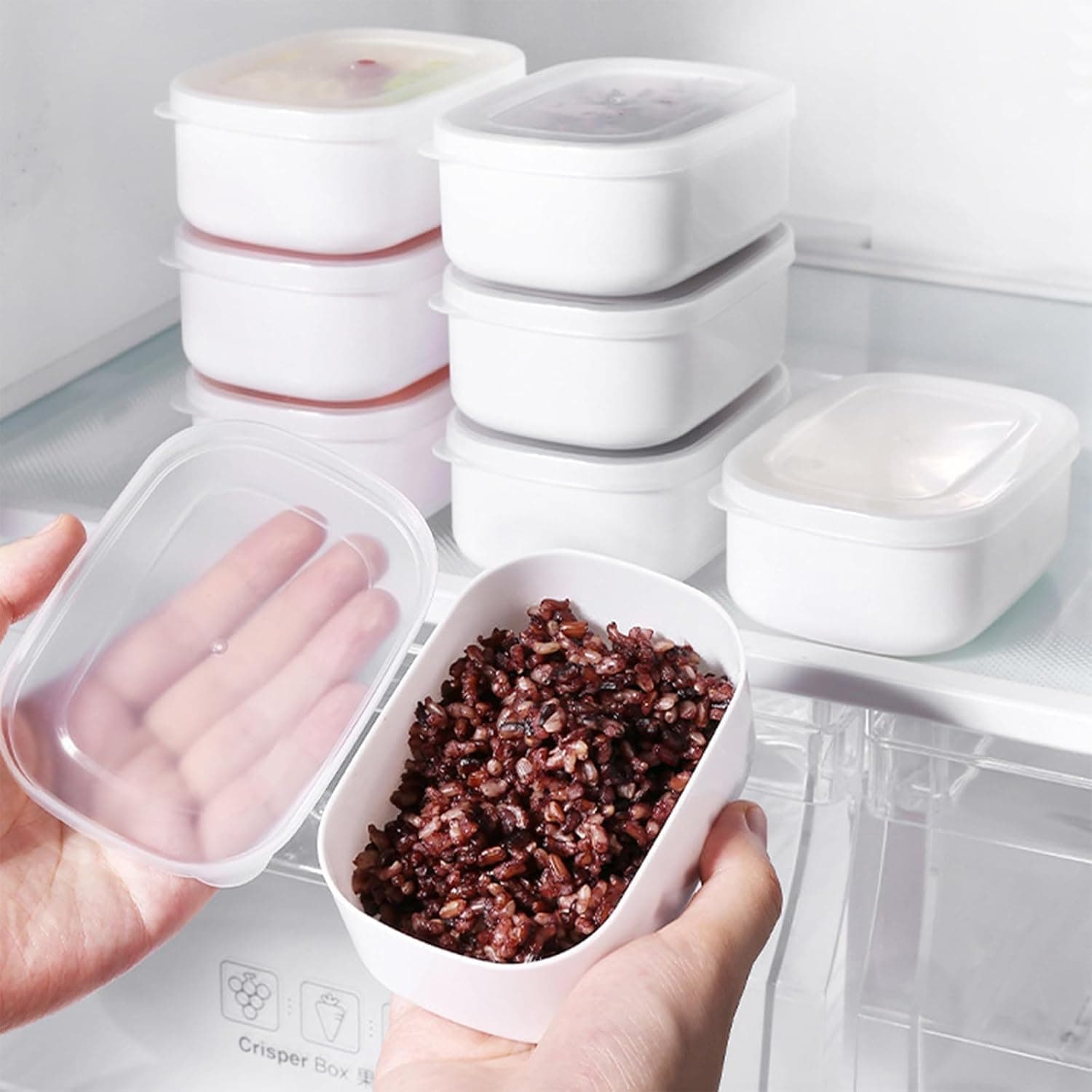 Food-Grade Freezer Containers with Lids (8 Sets), Azonee Small BPA-Free Plastic Food Storage Containers for Meal Prep, Ideal for Freezing, Storing, and Portioning Meals