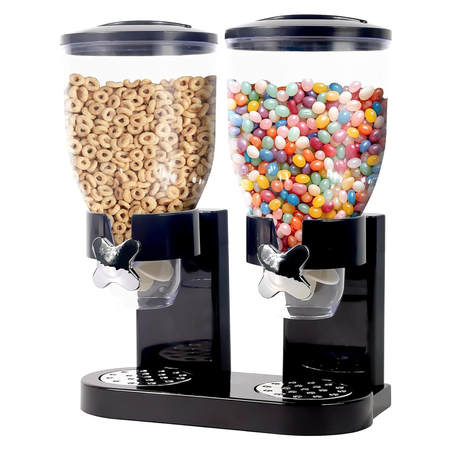 Tazweeq 2-Pack Cereal Dispenser, Airtight Rotating Food Storage for Nuts/Rice/Beans, Countertop Pantry Organizer, 2L (BPA-Free, No-Spill Spout, Space-Saving Design)