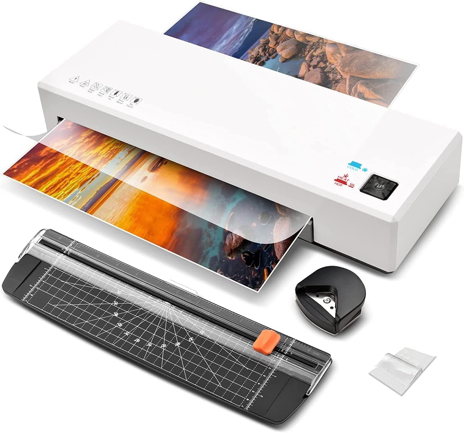 DMG Laminator, Laminators Machine with Hot and Cold Settings and 15 Pouches, 4 in 1 A4 laminator with Paper Trimmer and Corner Rounder, 9 Inches Personal Laminators for Home School Office