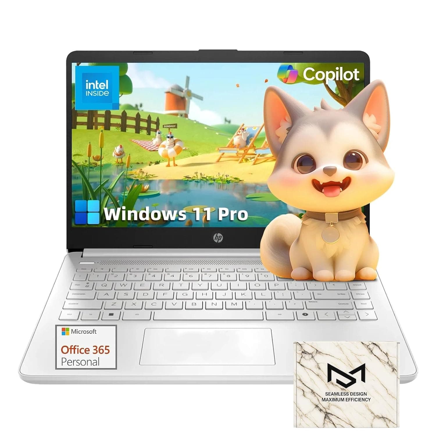 HP Ultra-Portable Laptop for Student and Business - 14" HD Display • Intel 4-Core N150 • Windows 11 Pro • 1-Year Microsoft Office 365 • 32GB RAM • 128GB UFS + 256GB MicroSD • Silver