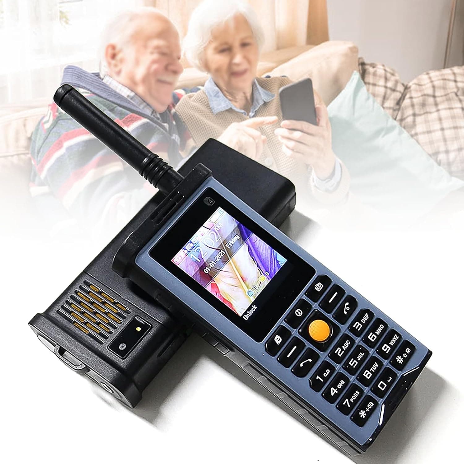 Basic Mobile Phones for the Elderly and Kids, Unlocked Dumb Phones, Cell Phones Without Internet - with Big Buttons, MP3, MP4, Camera, Flashlight, SOS,Blue