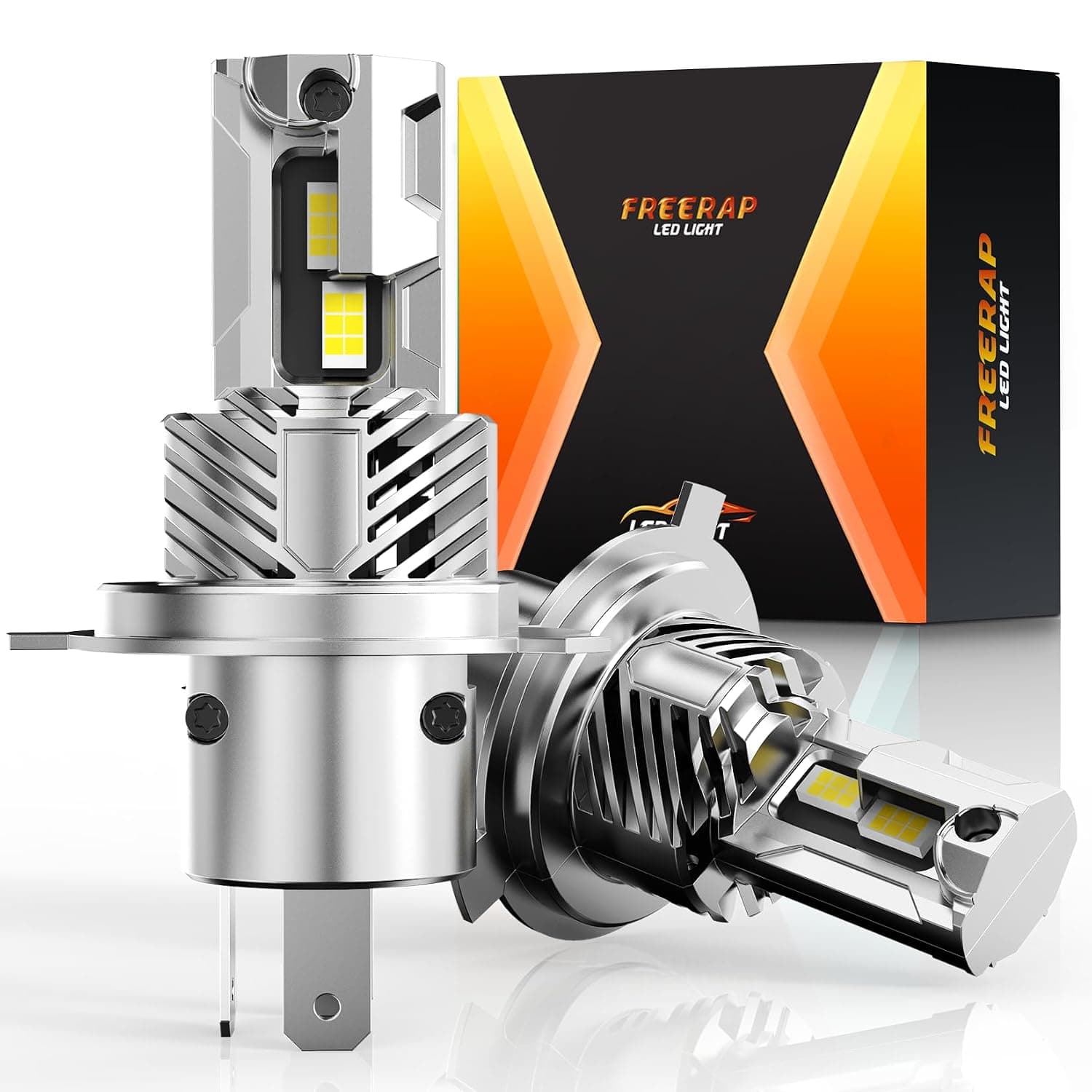 H4 Led Headlight Bulbs, 6500K Cool White, 60W 32000LM H4/9003/HB2 Headlight Bulbs with Fan, No Adapter Required, Plug and Play, Pack of 2 (H4/9003/HB2)
