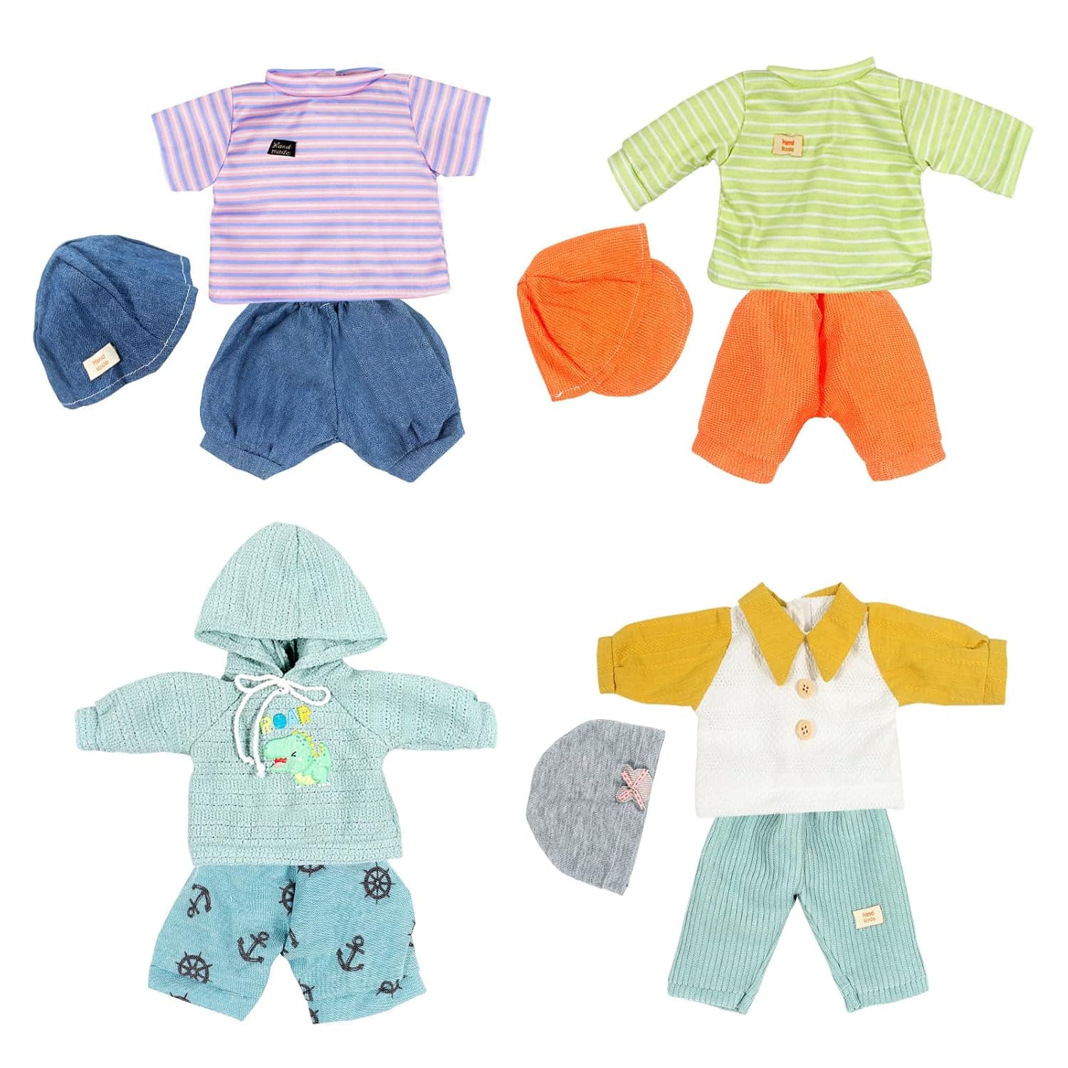 Fromeasy - Baby doll clothes for 12 13 14 15 16 inch dolls, 12 14 16 inch doll clothes, 4 sets 15 inch doll outfit accessories, for newborn dolls