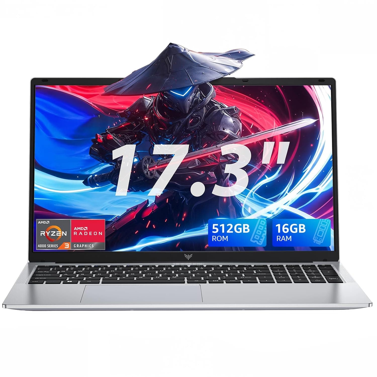KAIGERR 2026 Laptop,17.3Inch AMD Ryzen 3 4300U (4C/4T, Beat Intel Processor N100,up to 3.7GHz) 16GB DDR4 RAM 512GB SSD Business Computer with Webcam,Type-C, 62.7Wh Battery, Numeric KB