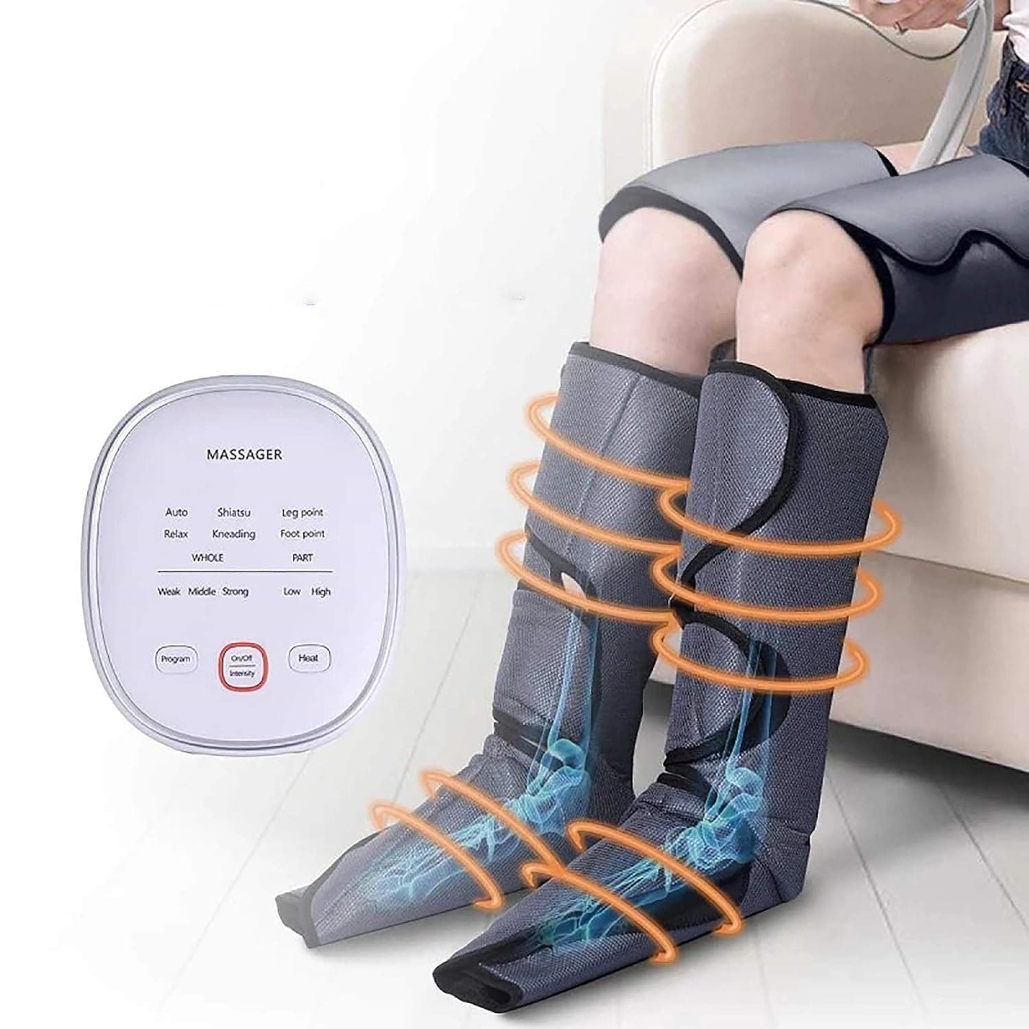 Electric Air Compression Massager Machine Waist Arm Leg Wraps Foot Ankles Calf Massage Machine Air Compression Leg And Thigh Wraps Massage Boots for Home Use Relaxation LEOWE