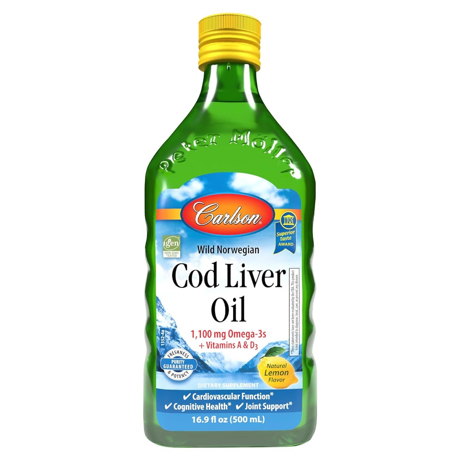 Carlson Labs, Wild Norwegian Cod Liver Oil, Natural Lemon Flavor, 16.9 fl oz (500 ml)