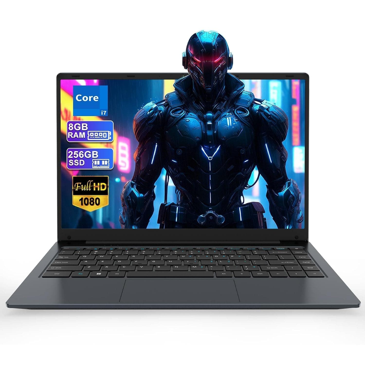 14.1" Laptop, Laptop Computer Core i7 Processor(Up to 2.7GHz), Student Laptop 8GB DDR3 256GB SSD, FHD IPS Laptop PC Wifi5 BT4.2 USB3.0 * 3 Ethernet Port*1 HDMI*1 SD Slot*1 Audio Jack*1