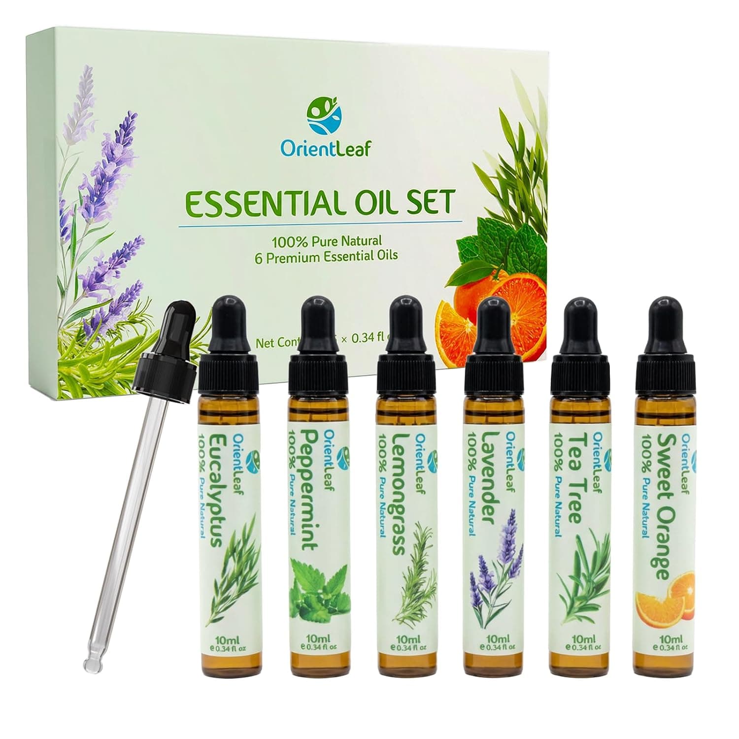 Essential Oils for Diffusers for Home, Valentines Gifts for Her, Essential for DIY Candle, Reed Diffuser, Aromatherapy, Humidifiers, Peppermint, Tea Tree, Lavender, Eucalyptus, Orange, Citronella