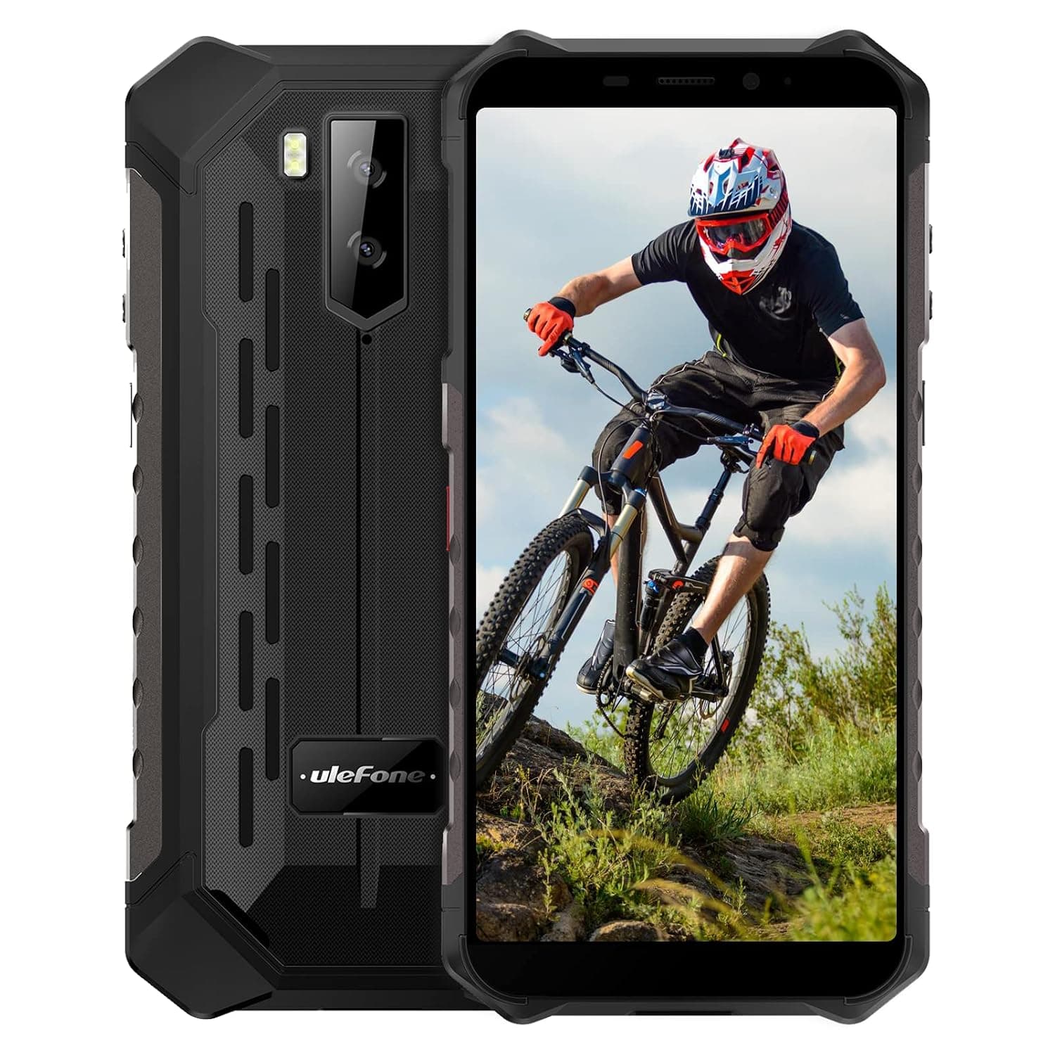 Rugged Smartphone Ulefone Armor X9 Pro, Waterproof IP68 Dual SIM Unlocked Phones, Global 4G LTE, 8-Octa-core Android 10, 4GB+64GB, 5000mAh Battery, Face Recognition, Bluetooth, NFC, Compass -Black