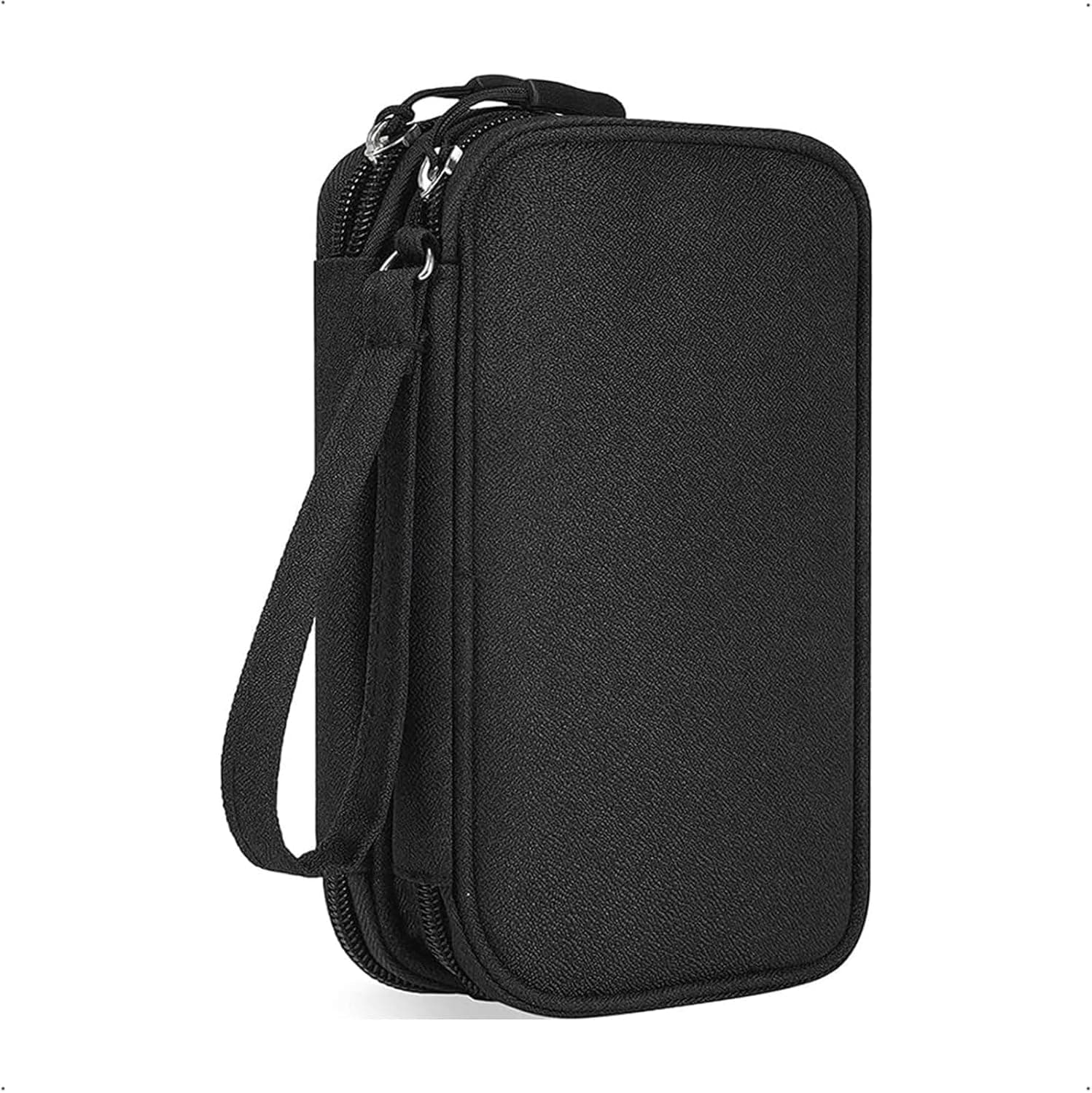 Aputue Pencil Case, Portable Stationery Bag with Durable Zipper for Students Artists and Office Staff, Large Capacity 2 Compartment Organizer Pouch for School Supplies and Tech Accessories