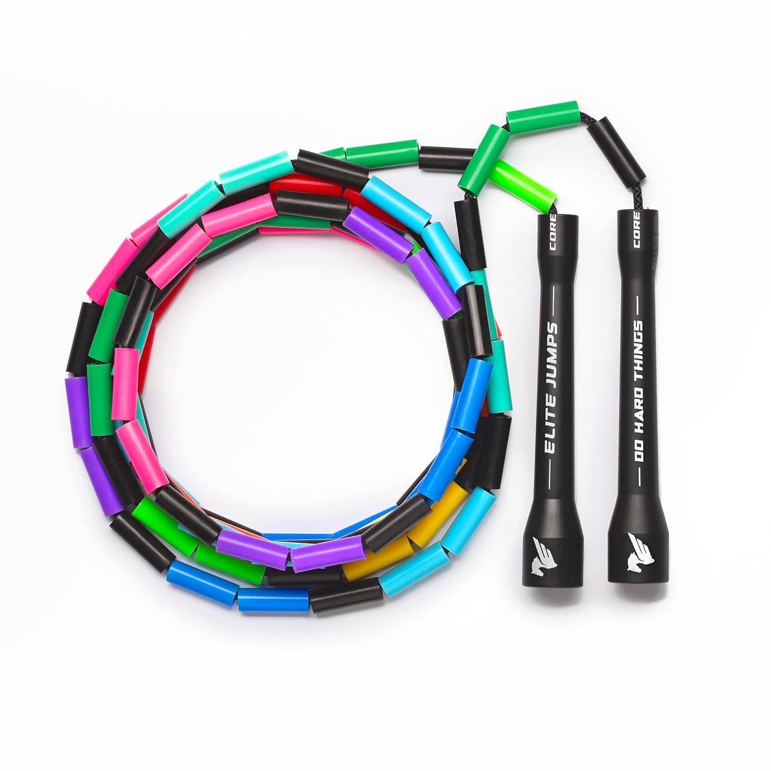Elite Jumps Beaded Jump Rope | Adjustable Jump Ropes for Fitness w/Unbreakable Handles and Shatterproof Beads | Crossover Jump Rope, Perfect Addition to Your Exercise Equipment | Segmented Jump Rope