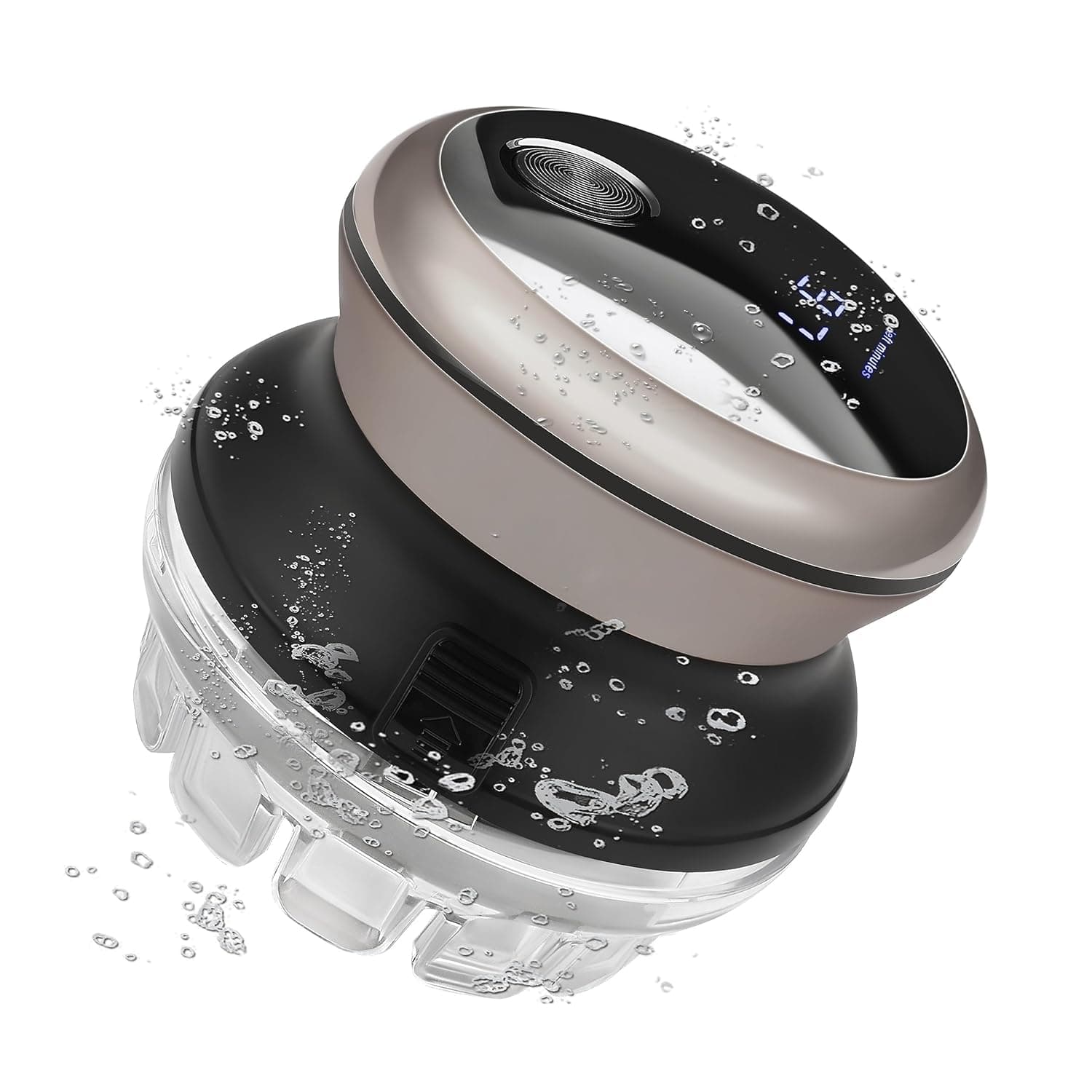 ماكينة حلاقة الشعر للرجال للراس الصلع - ماكينة كهربائية محمولة لازالة الشعر ذات الرأس المستدير، مقاومة للماء، قابلة لاعادة الشحن، مثالية للعناية بالشعر والصلع، من اكسيفور، تعمل بالبطارية