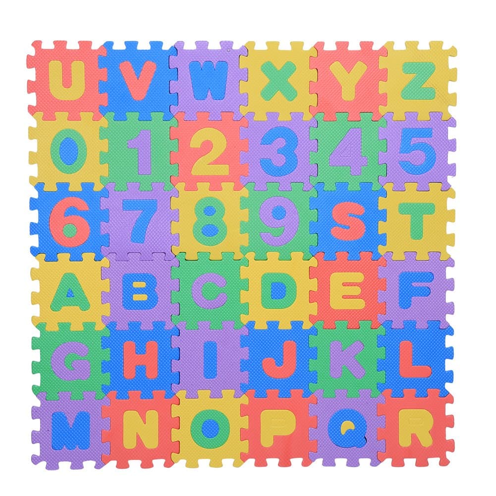 36Pcs Infant Soft EVA Foam Play Puzzle Mat Numbers & Letters Baby Children Kids Playing Crawling Non-Toxic Pad Toys,baby crawling mat