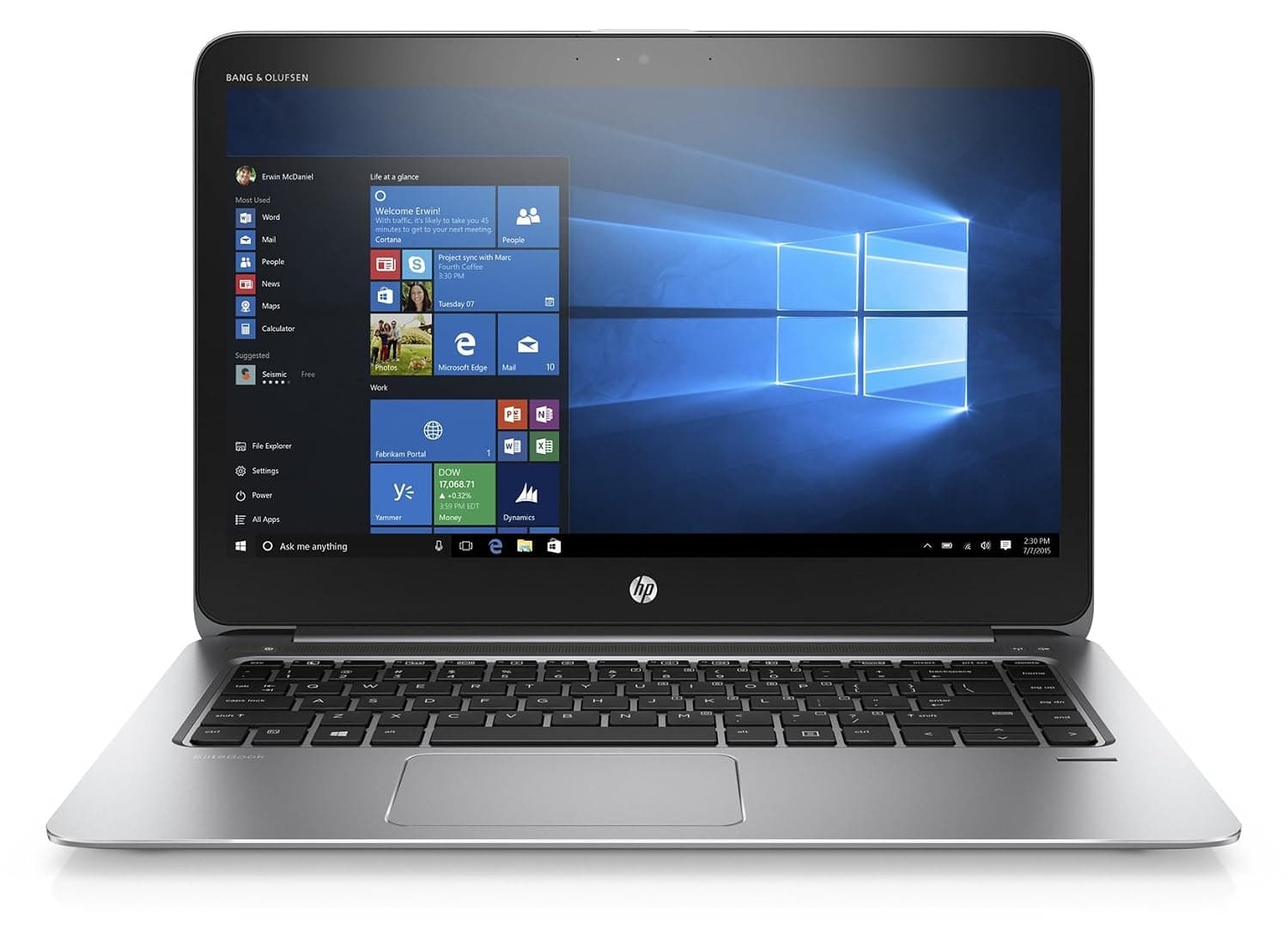 HP EliteBook Folio 1040 G3 Business Laptop, 14" FHD Display, Intel Core i7-6600U, 8GB, 512GB SSD, Windows 10 Pro, Silver, Renewed