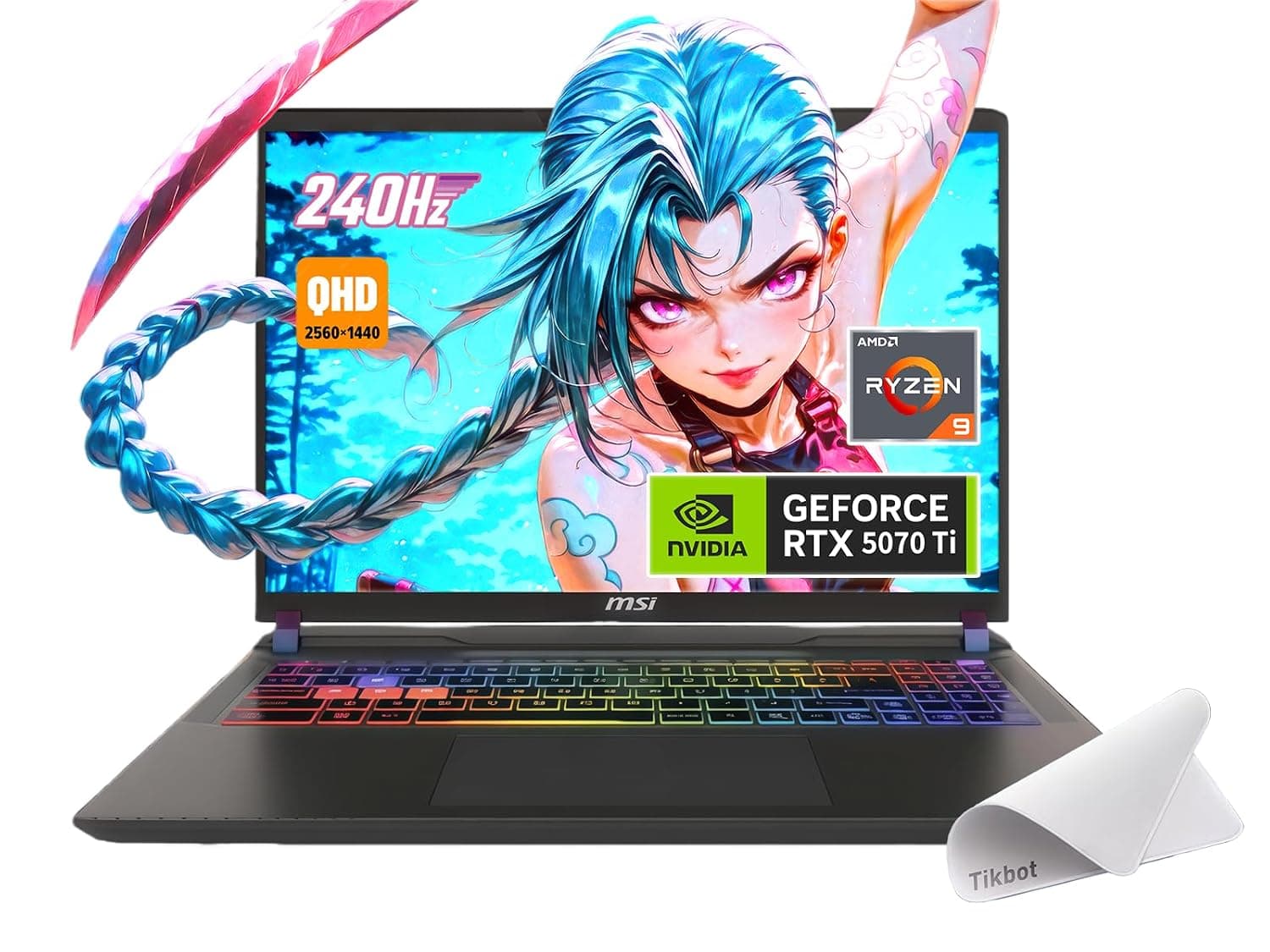 MSI Vector 16 HX AI Gaming Laptop, 16" QHD+ IPS 240Hz, AMD Ryzen 9-8940HX Processor, GeForce RTX 5070 Ti, RGB Backlight, with Mouse Pad (Win 11, 16GB RAM | 1TB PCIe SSD)
