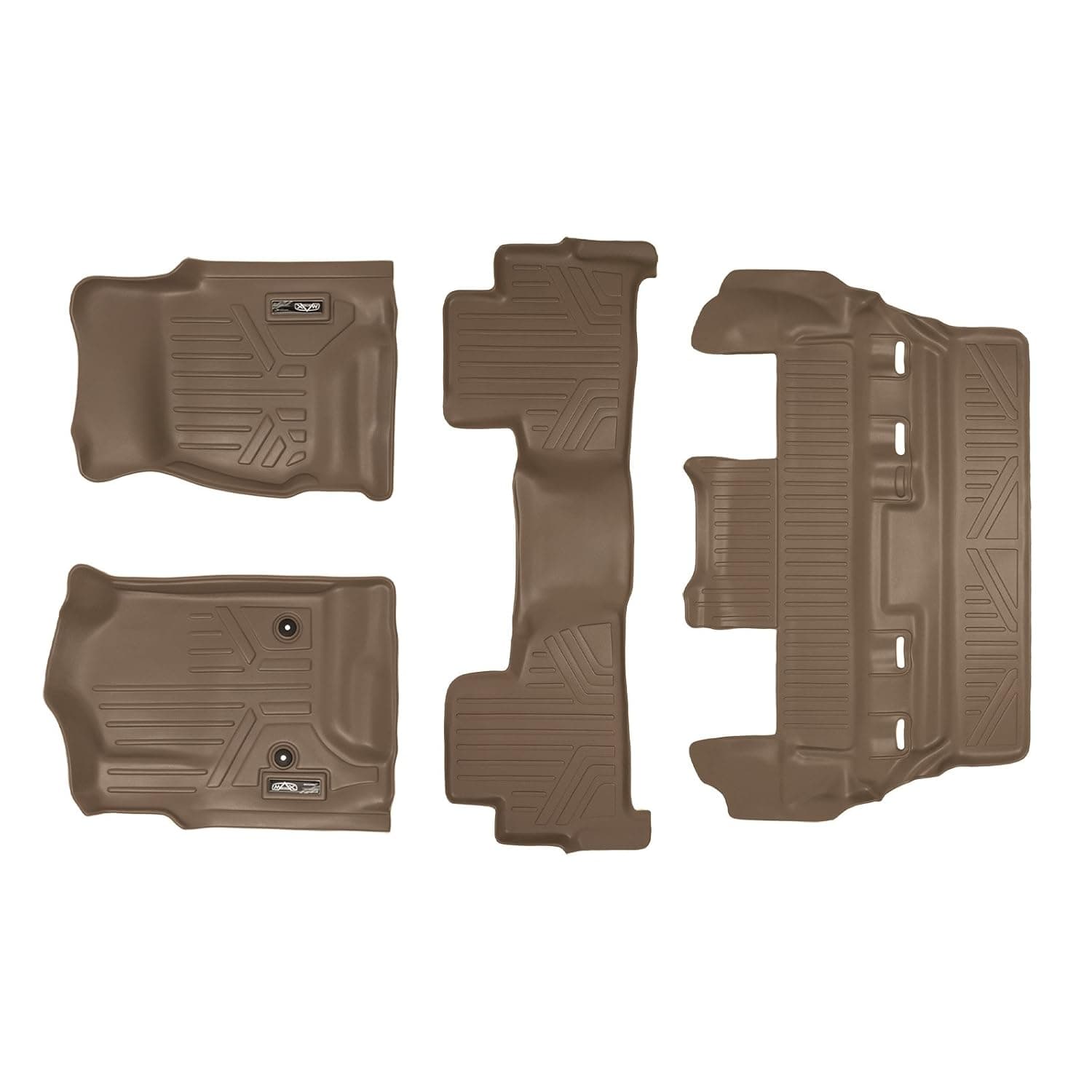 SMARTLINER Custom Fit Floor Mats 3 Row Liner Set Tan Compatible with 2015-2020 Chevrolet Tahoe/GMC Yukon