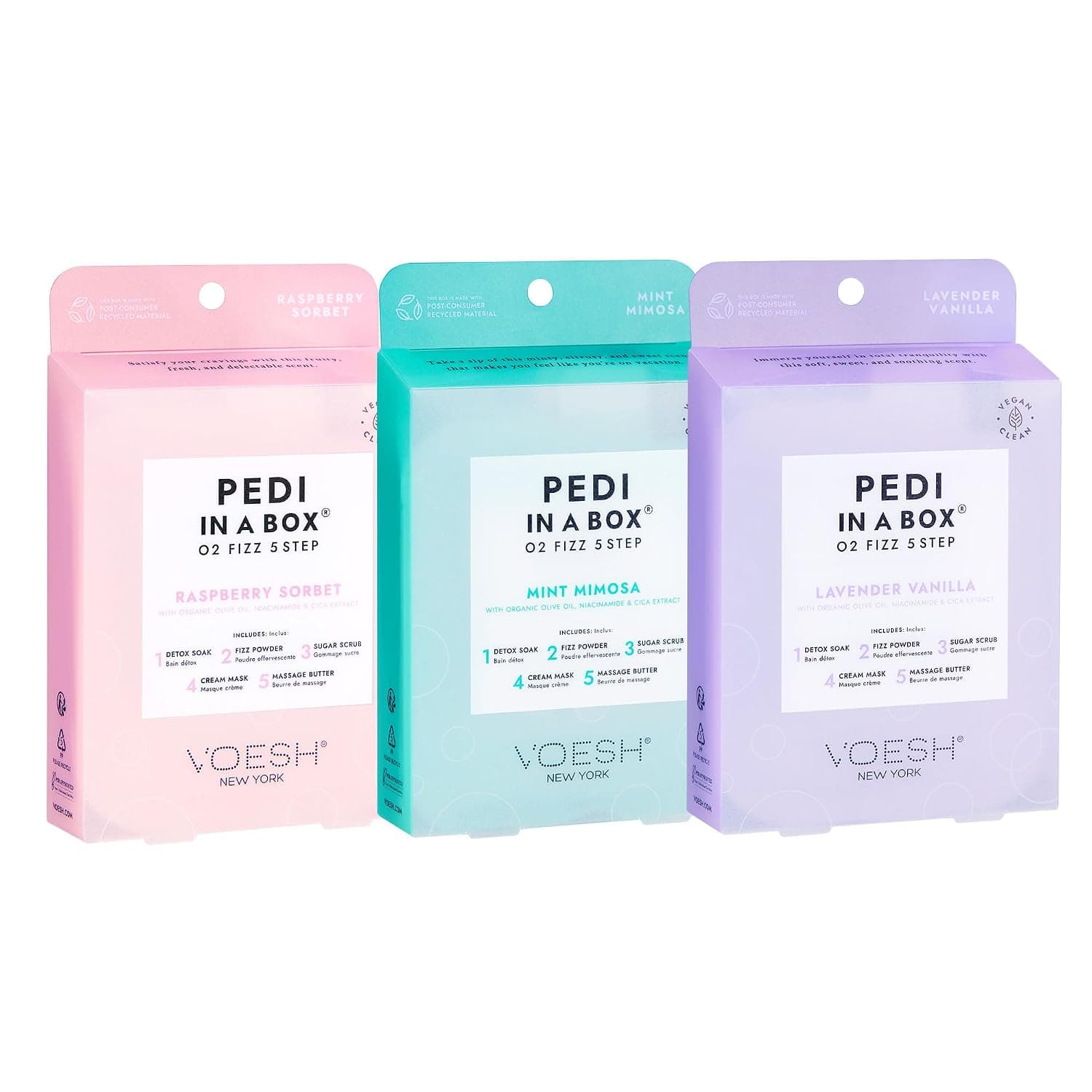 VOESH Pedi in a Box O2 Fizz, Detoxifying Spa Pedicure, DIY Pedi, At-Home Pedi, Pedi in a Box, Spa Foot Treatment, Vegan Beauty, Foot Detox, Pedicure Prep