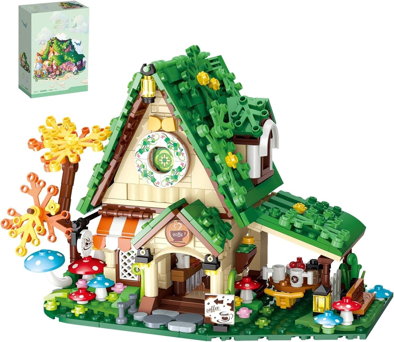 Building Blocks Set, Forest Tree House and Mushroom House Construction Toys, Creative DIY Assembly Kit for Kids and Adults, Enhances Imagination and Fine Motor Skills, Best Gift for Boys and Girls 8+