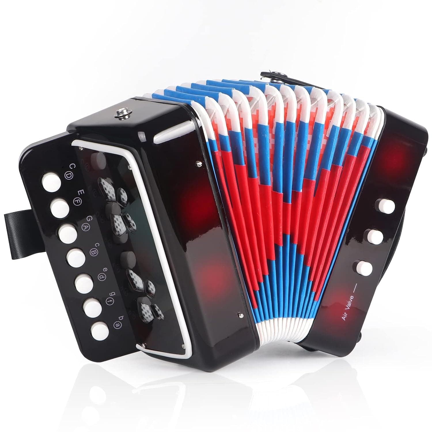 Kids Accordion with 10 Keys, Lightweight and Environmentally-Friendly Button Accordion Toy for Children, Toddlers, Beginners - Safe ABS Material, Durable Bellows, Great Musical Instrument Gift