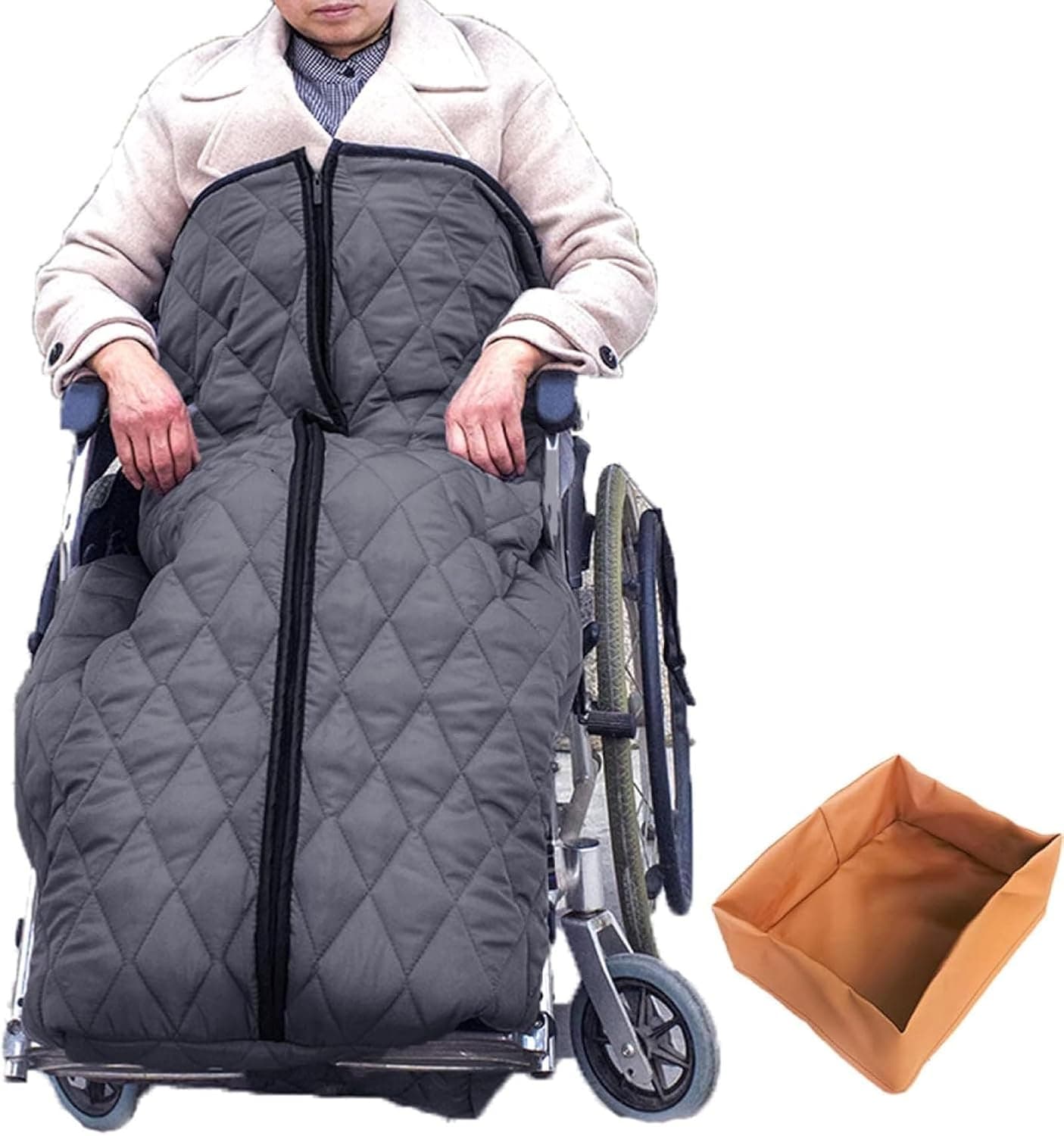 Wheelchair Warmer Blanket Waterproof Half Body Type Wheelchair Warm Cover,Blanket Accessories for Elderly Patients, Winter Leg Cover, with Overshoe,for Wheelchair, Recliner
