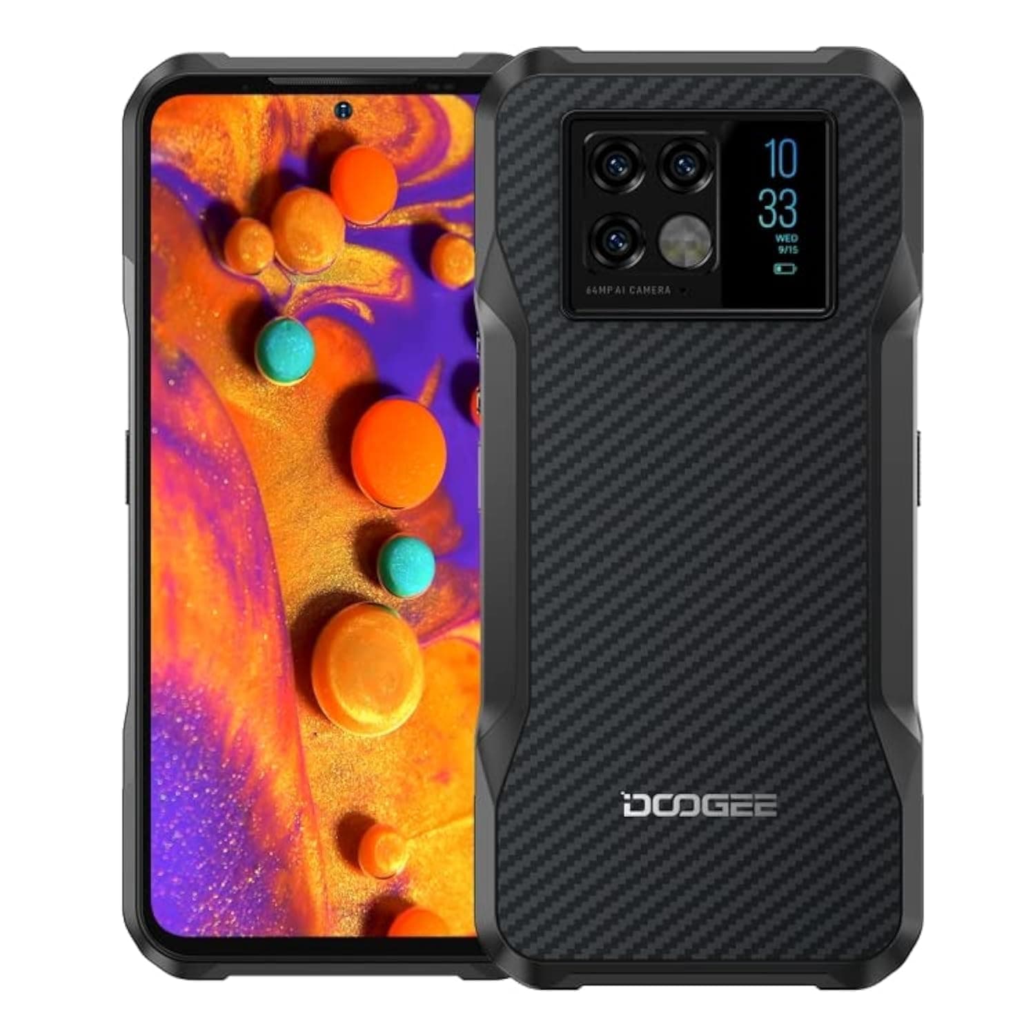 DOOGEE V20 Dual 5G Rugged Phone, 8GB+256GB, 6000mAh Battery, Triple Back Cameras, Side Fingerprint, 6.43 inch Android 11.0, Dual 5G, NFC, OTG, Wireless Charging (Knight Black)