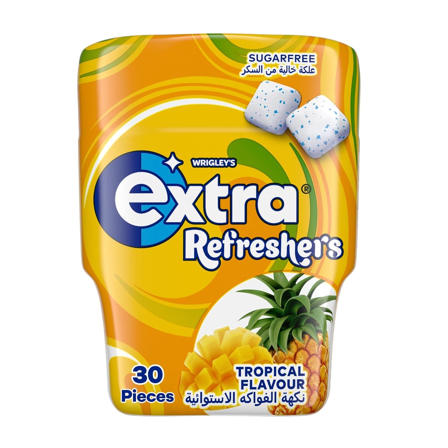 Extra Fresh Gum Tropical Flavor, Sugar Free, 30 Count, Enjoy Refreshing Wherever You Are, Get Ready For Every Opportunity