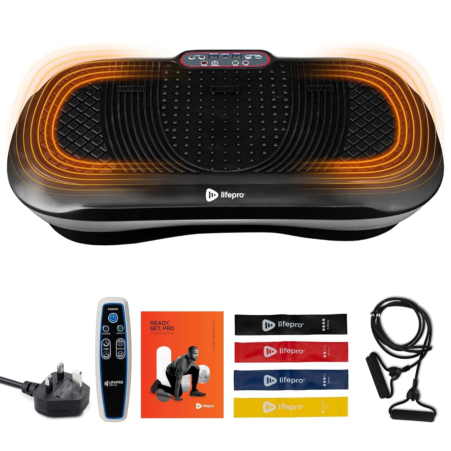 LifePro Vibration Plate Exercise Machine- Whole Body Vibration Fitness Trainer w/ Loop Bands - Vibrating Plate Exercise Machine With Remote, Balance Straps, Videos & Manual- 150Kg Max Load