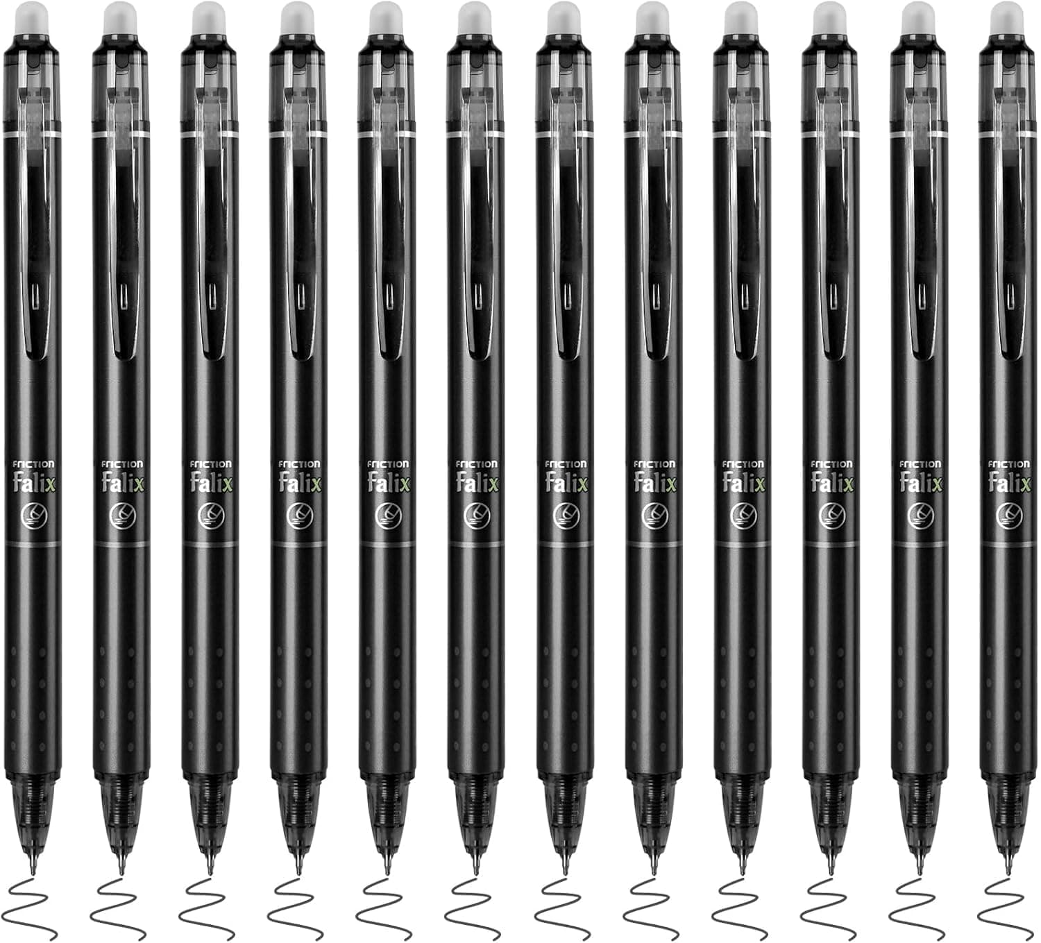 ALMEKAQUZ 12Pcs Erasable Gel Ink Pens - Retractable Pens 0.5mm Smooth Writing Pen Office Supplies School Office Pen for Women Men Girls Boys Note Taking Writing Planners (Black Ink)