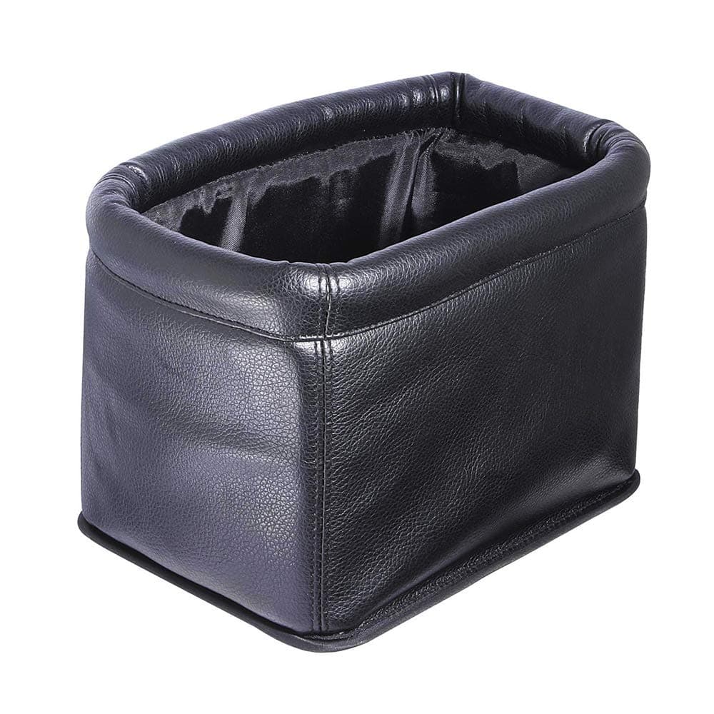 Leather Car Trash, Car Accessories for Trash Containing & Car Stuff Storing, Luxury Car Organizer, Leakproof trah Can for Car and Trucks Black | 1.5 Gallon Garbage bag, Waterproof Auto Trash Bin, Fits Sedans, Trucks & SUVs, Premium Interior Storage Accessory
