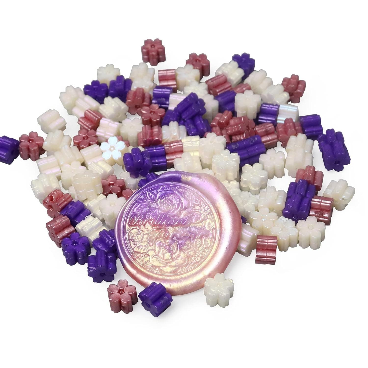 fsalisa Sealing Wax Beads 115pcs - Wax Seal Beads for Stamping, Christmas Cards, Envelopes, Wedding Invitations, Gift Wrapping (Sunset Glow)