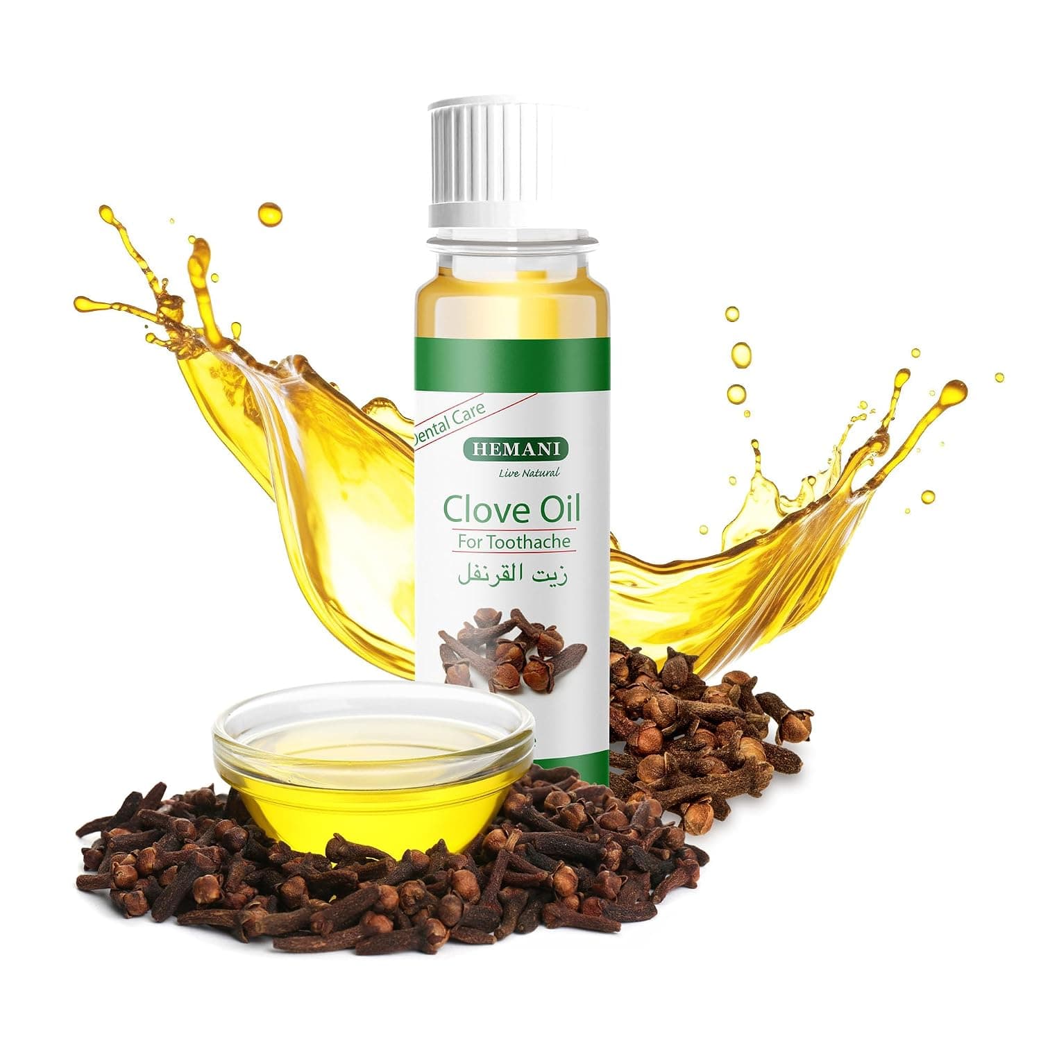 Hemani Clove Oil - Natural Dental Care and Toothache Relief - 10ml - Multiple Health Benefits