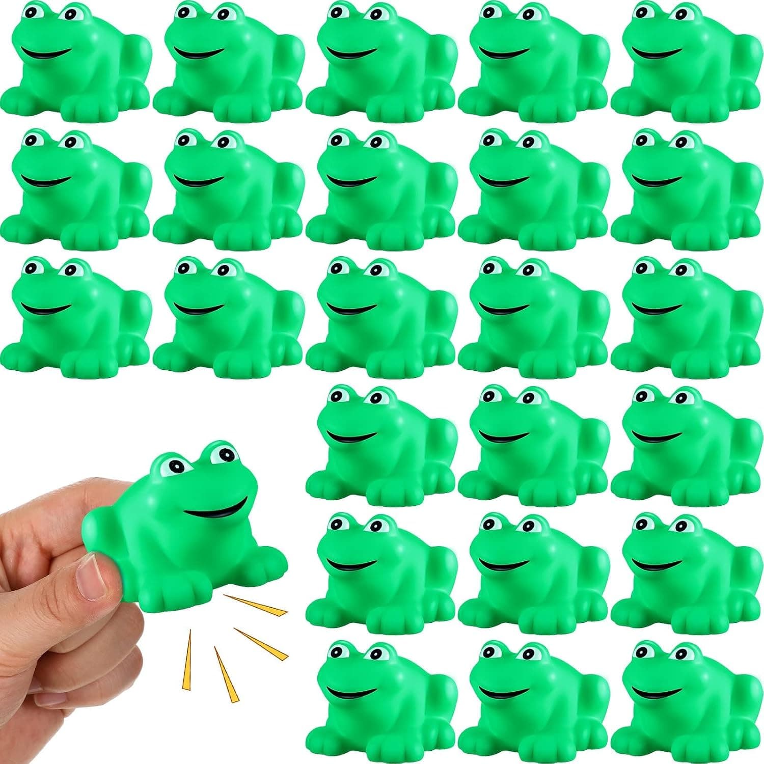 24 PCS Rubber Frogs Squeak Toys and Float Frogs Baby Shower Toys, Swimming Bathtub Toys for Shower Frogs Bathtub Birthday Party Decoration Boys and Girls Bath Toys